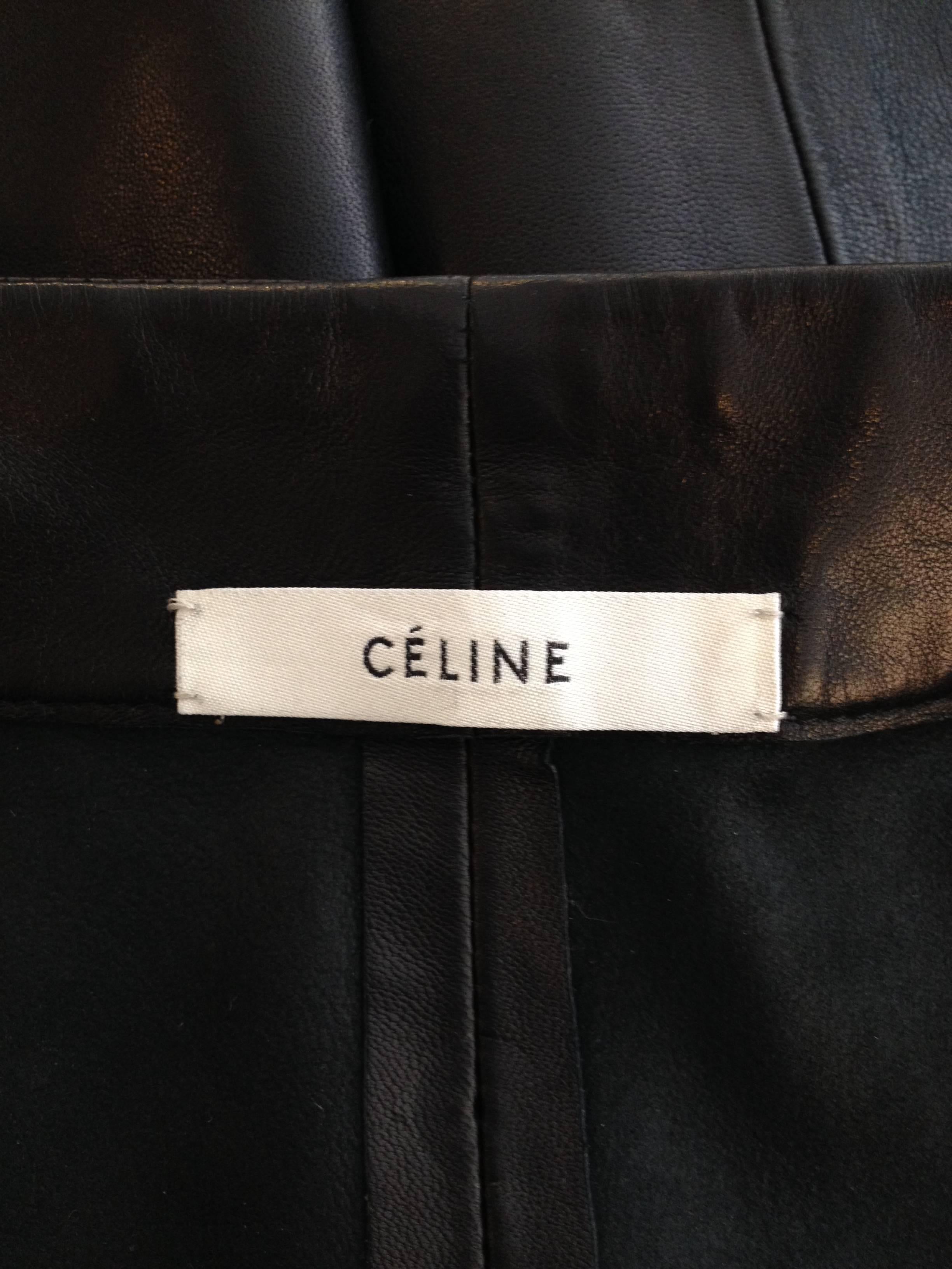 Celine Black Leather Culottes 3