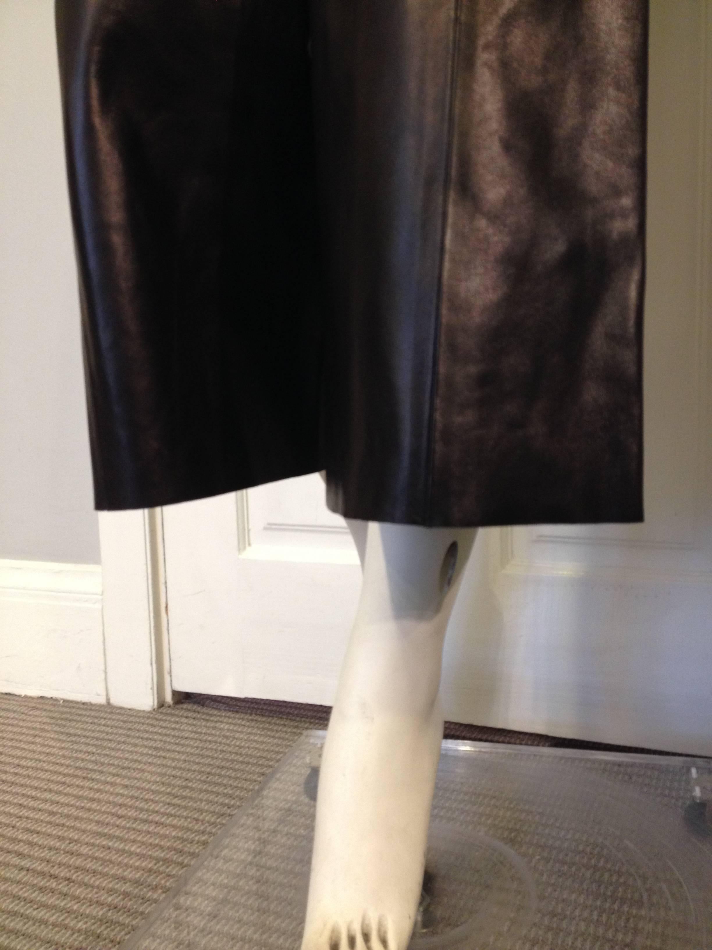 Women's Celine Black Leather Culottes