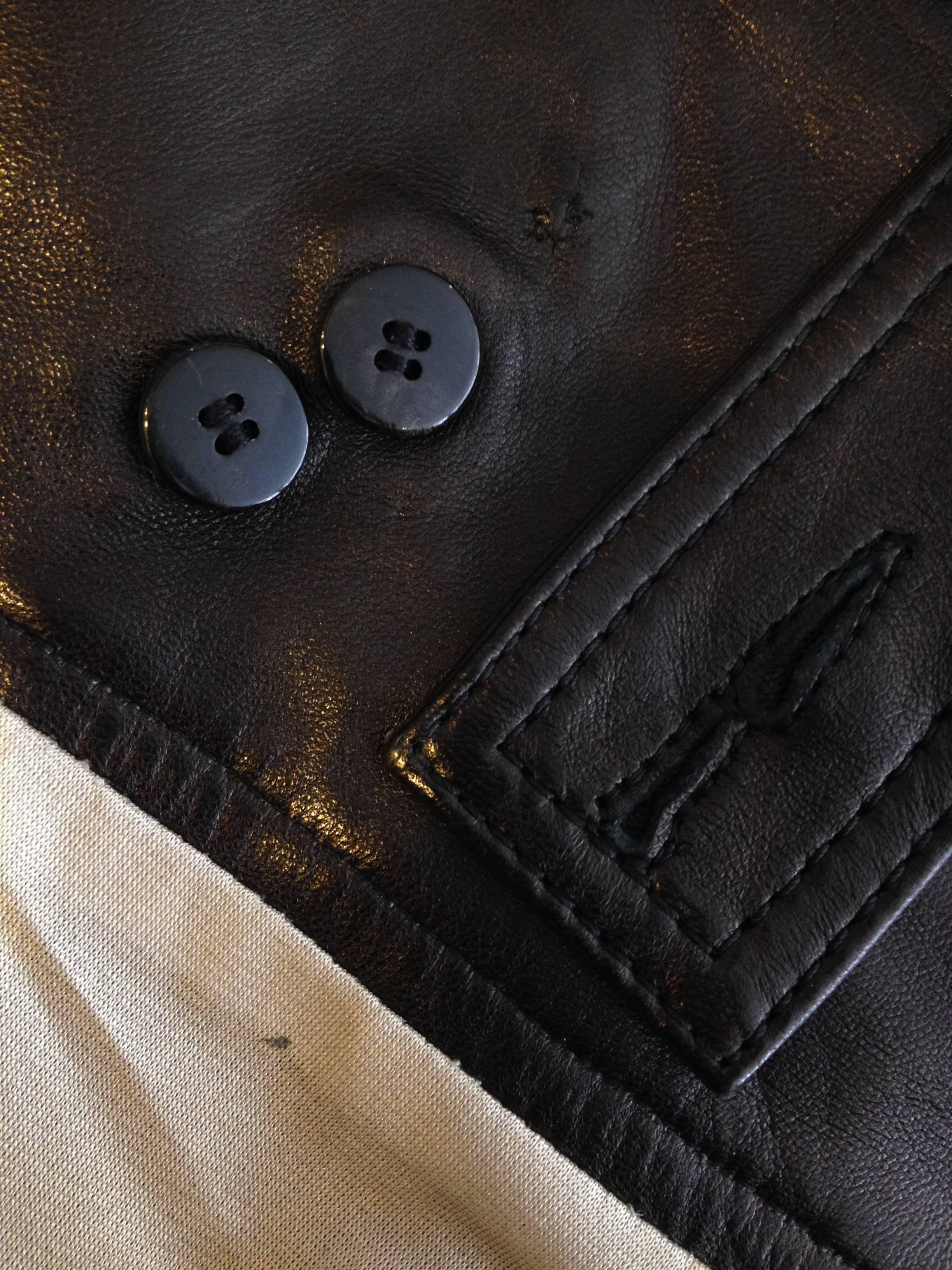 Yves Saint Laurent Black Leather Overalls 1