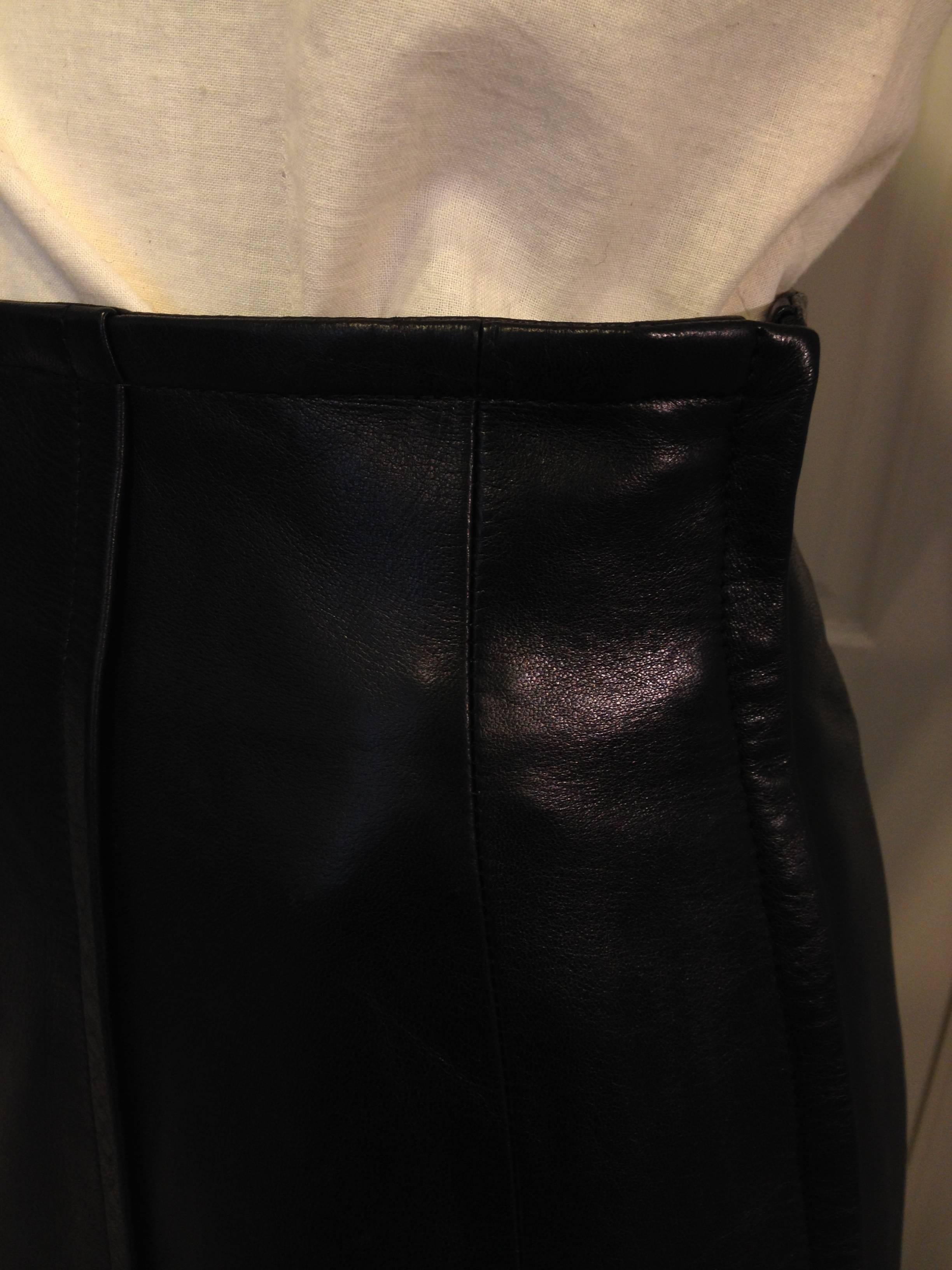 Christian Dior Black Leather Skirt 2