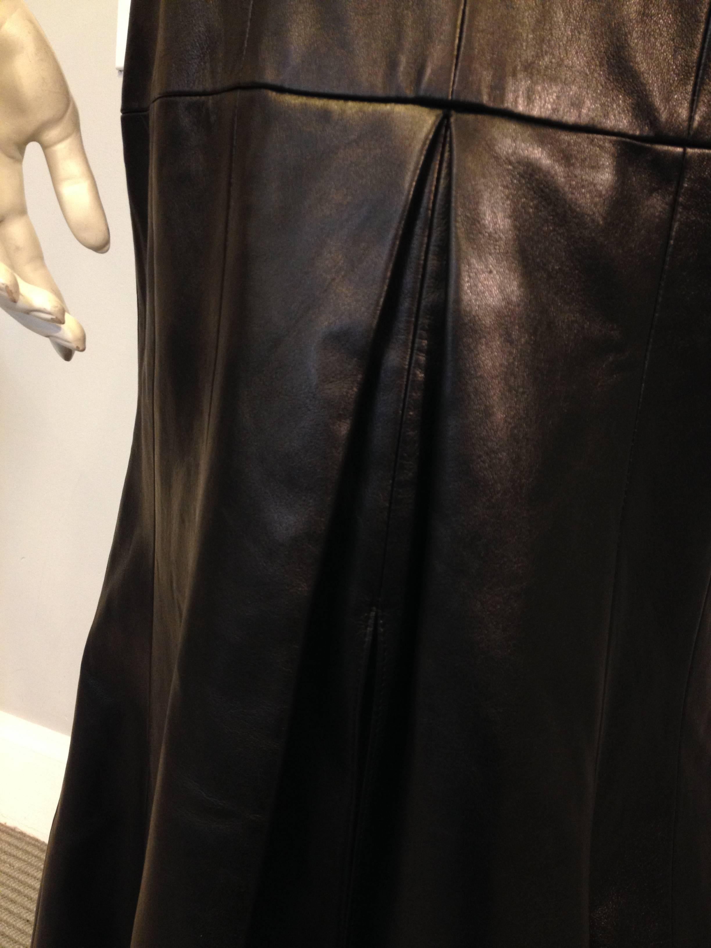 Christian Dior Black Leather Skirt 1