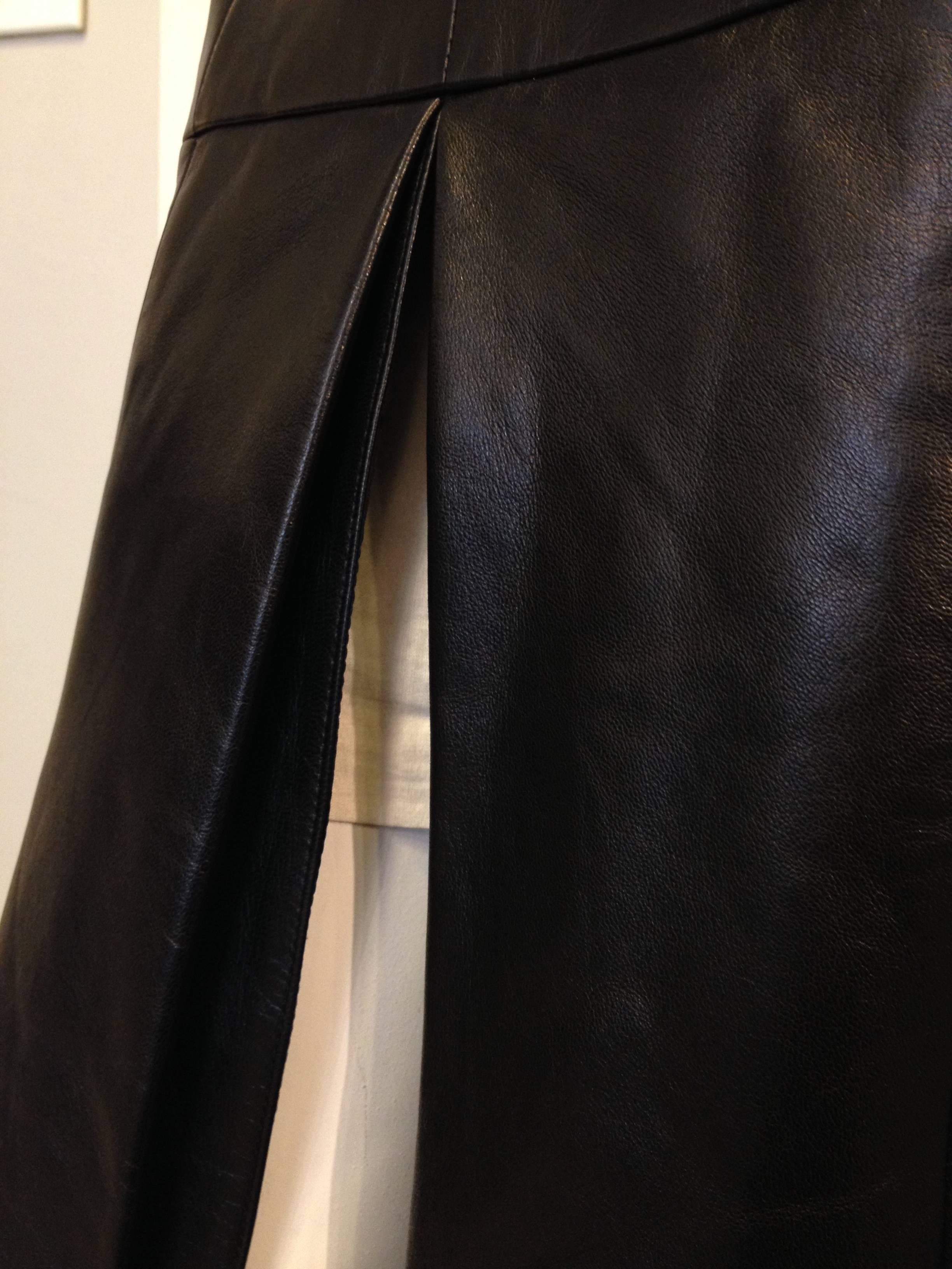 Christian Dior Black Leather Skirt 3