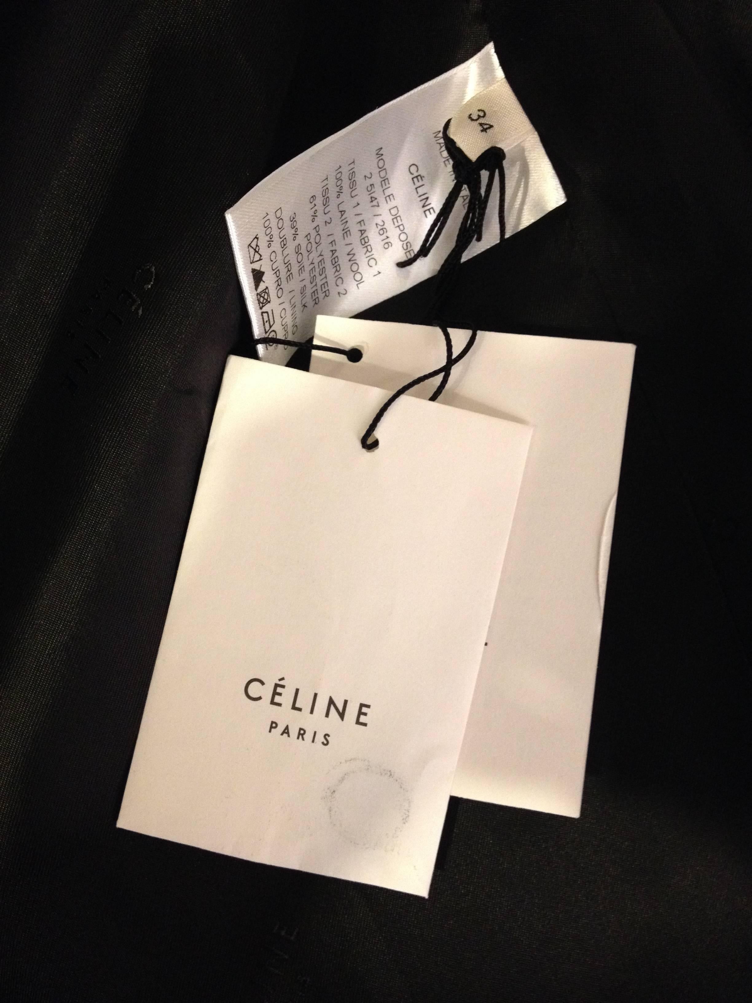 Celine Royal Blue Blazer with Black Satin Details 3
