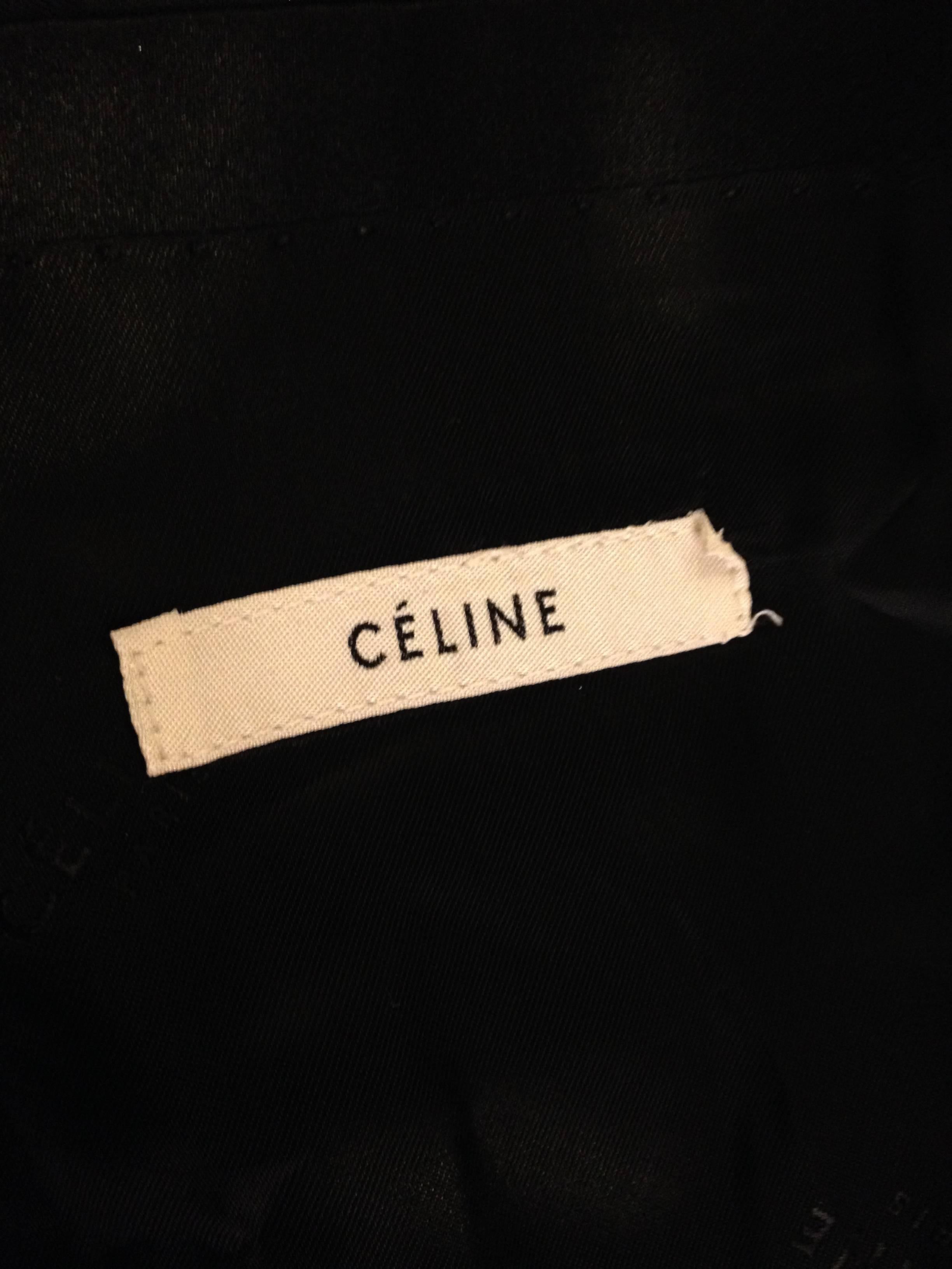 Celine Royal Blue Blazer with Black Satin Details 2