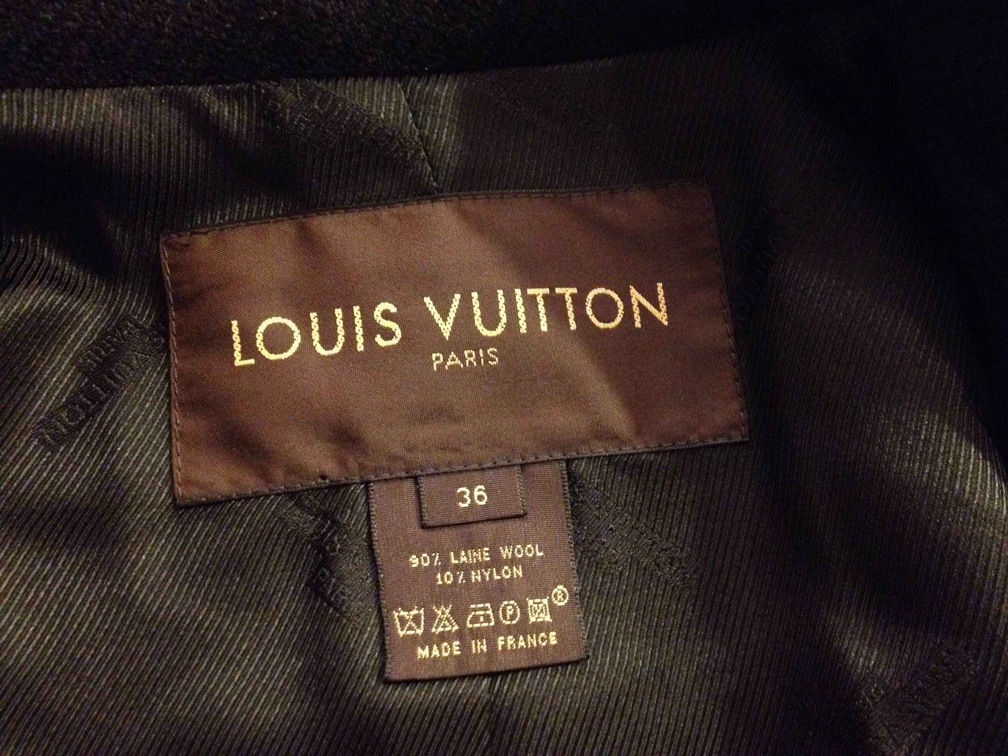 Louis Vuitton Navy and Black Wool Bomber Jacket 4