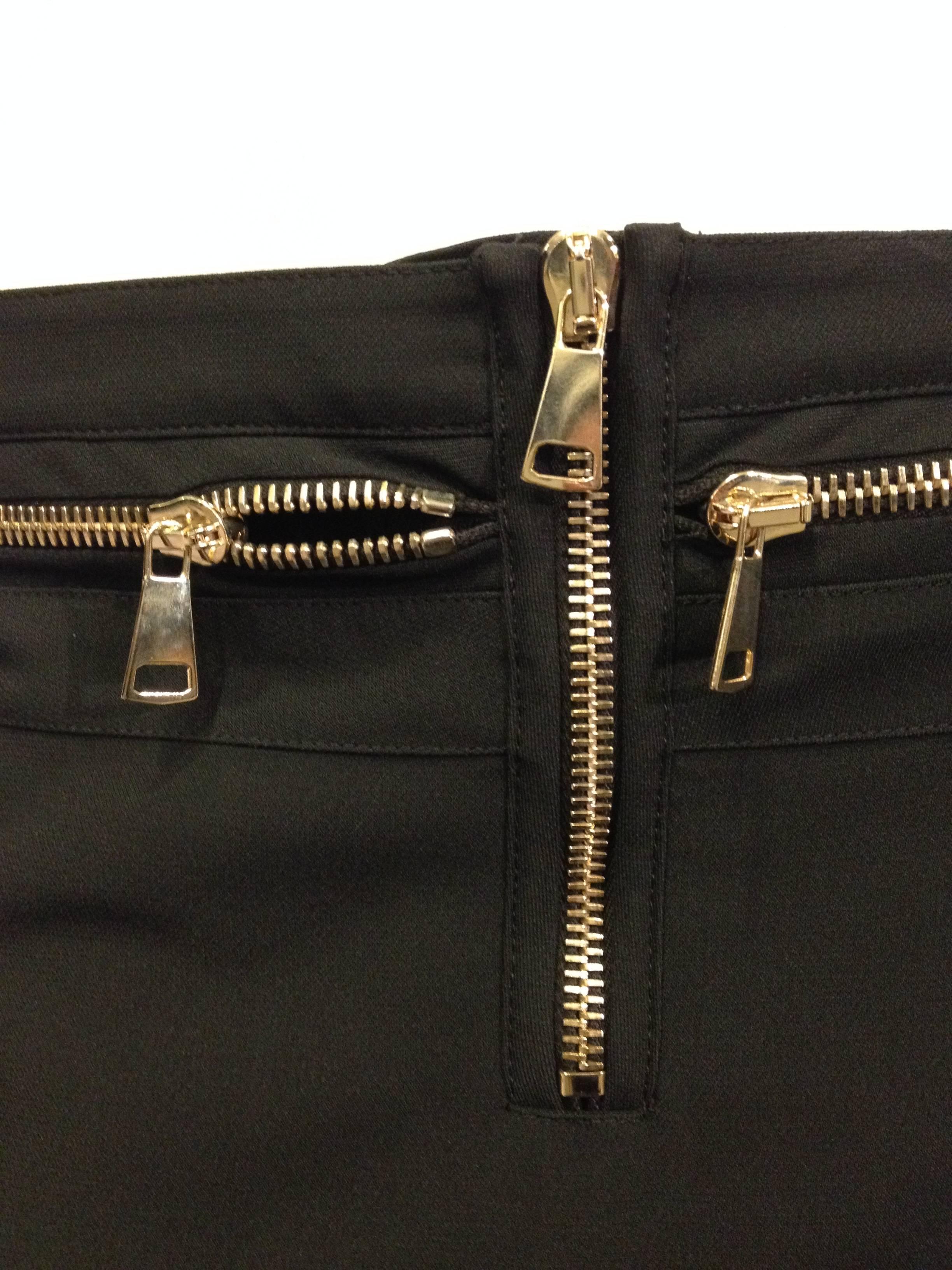 Women's Givenchy Black Pant with Zippers and Tuxedo Tails