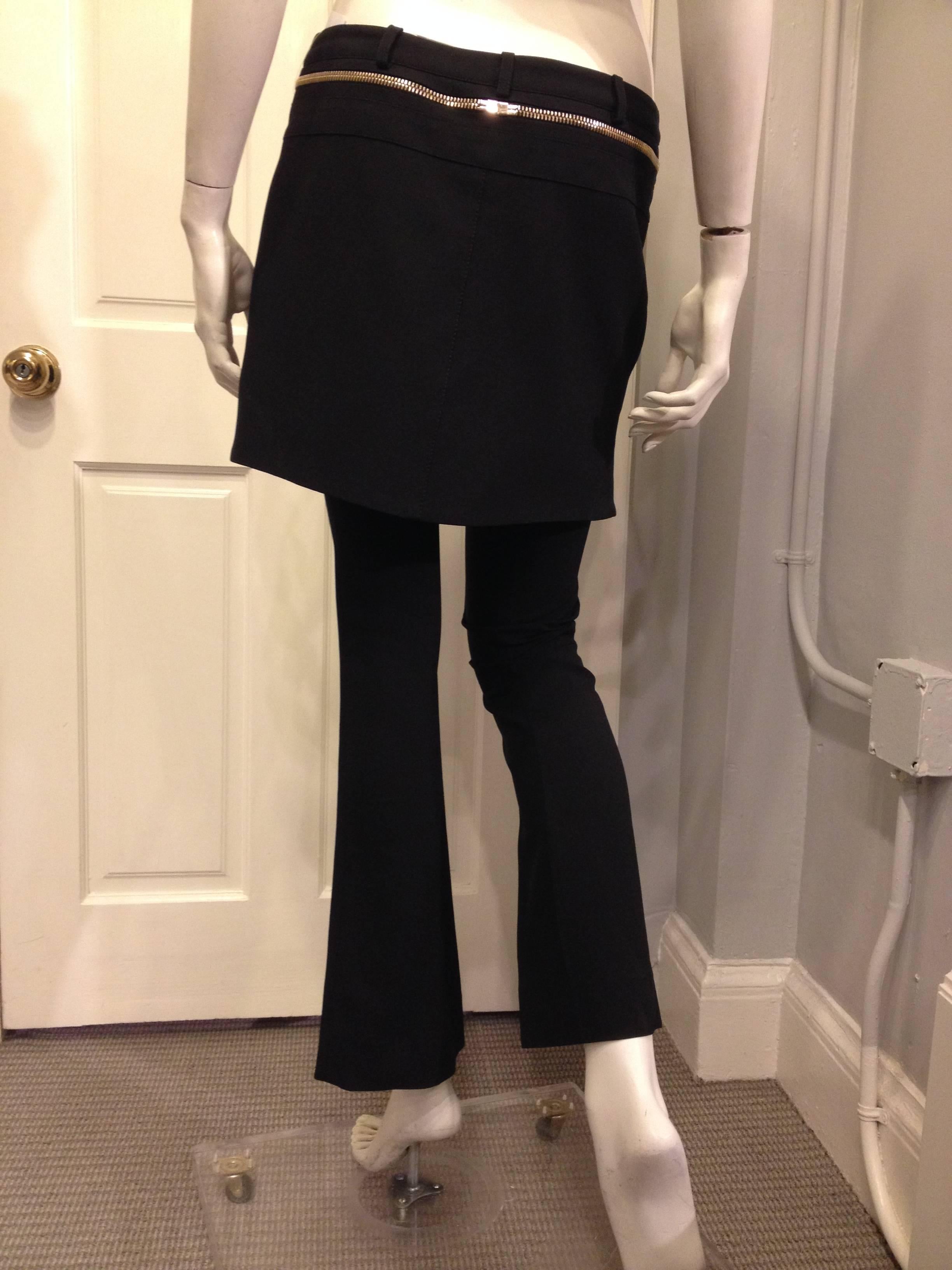 Givenchy Black Pant with Zippers and Tuxedo Tails In Excellent Condition In San Francisco, CA