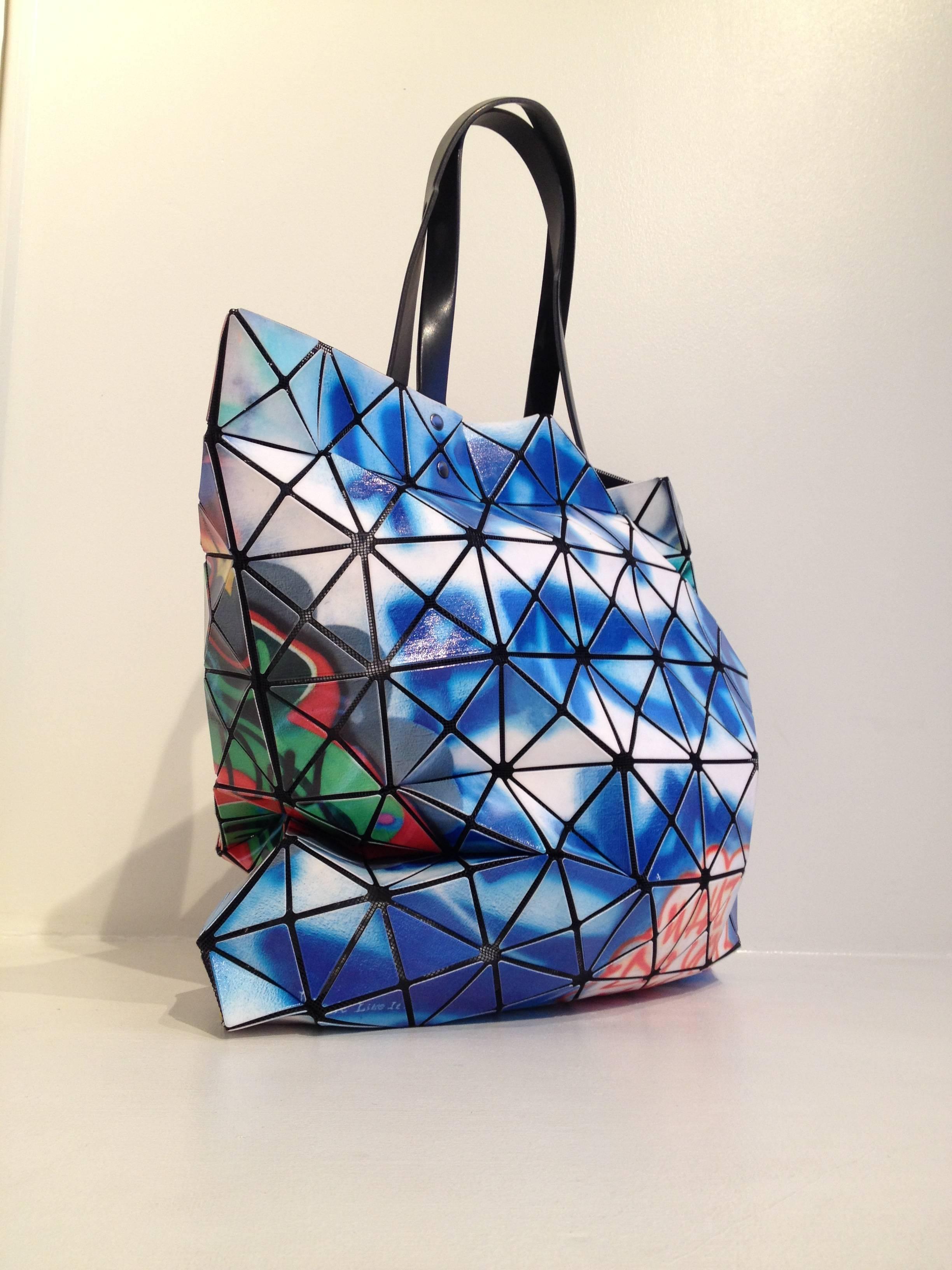 Women's or Men's Issey Miyake Blue and Pink Graffiti Bao Bao Bag