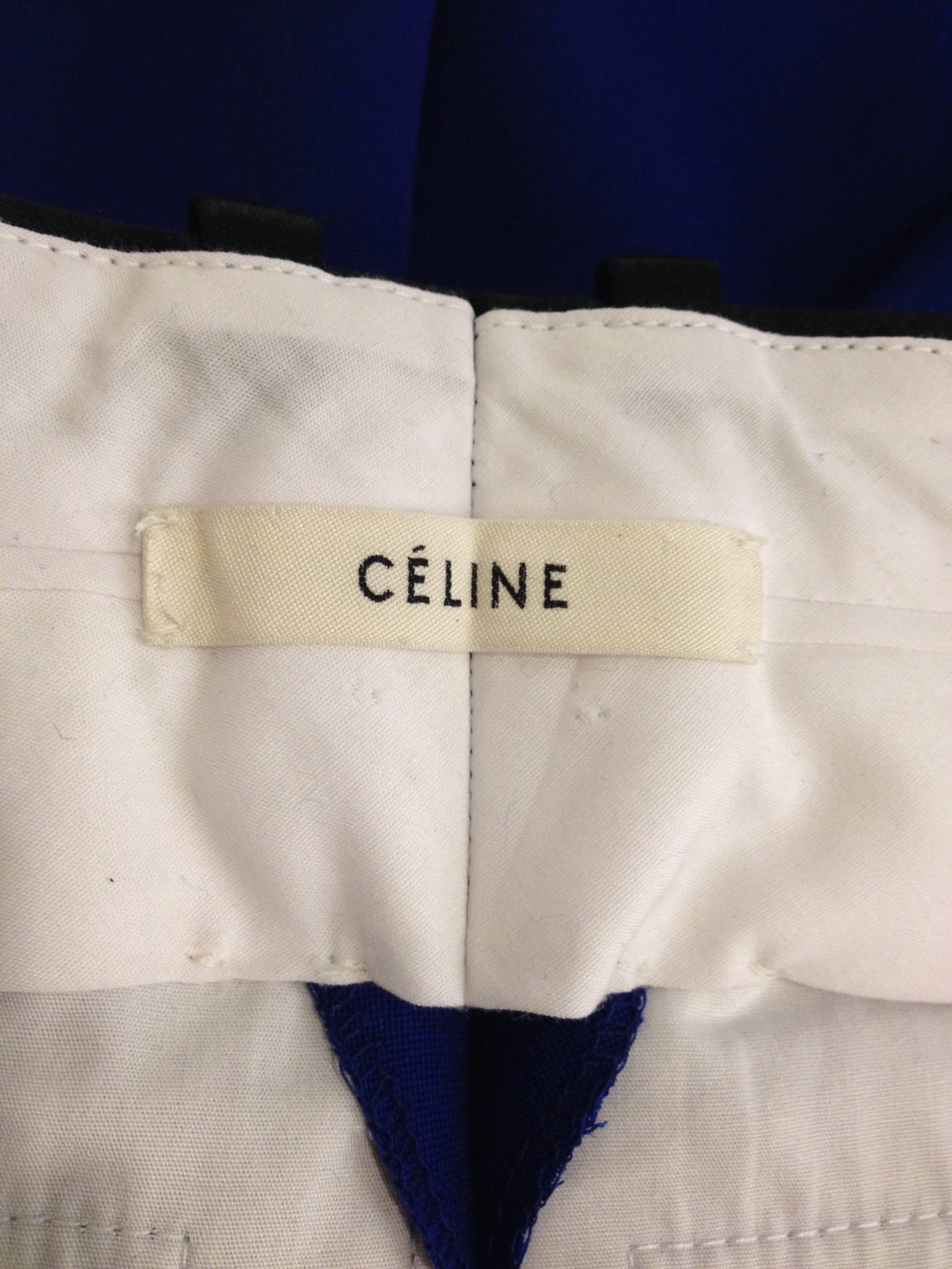 Celine Royal Blue Pant with Black Satin Details 4