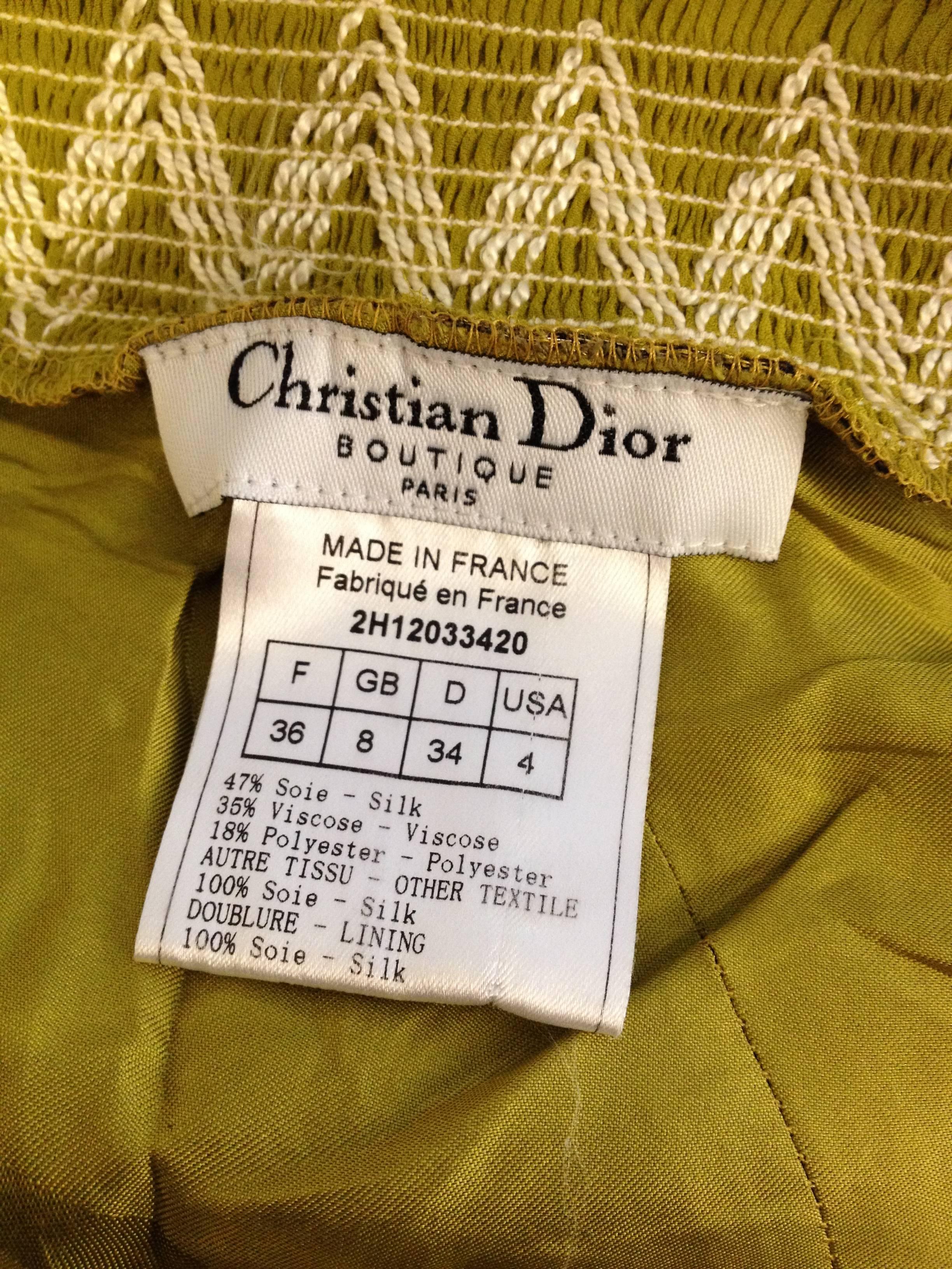 Christian Dior Chartreuse and Pink Layered Skirt 2