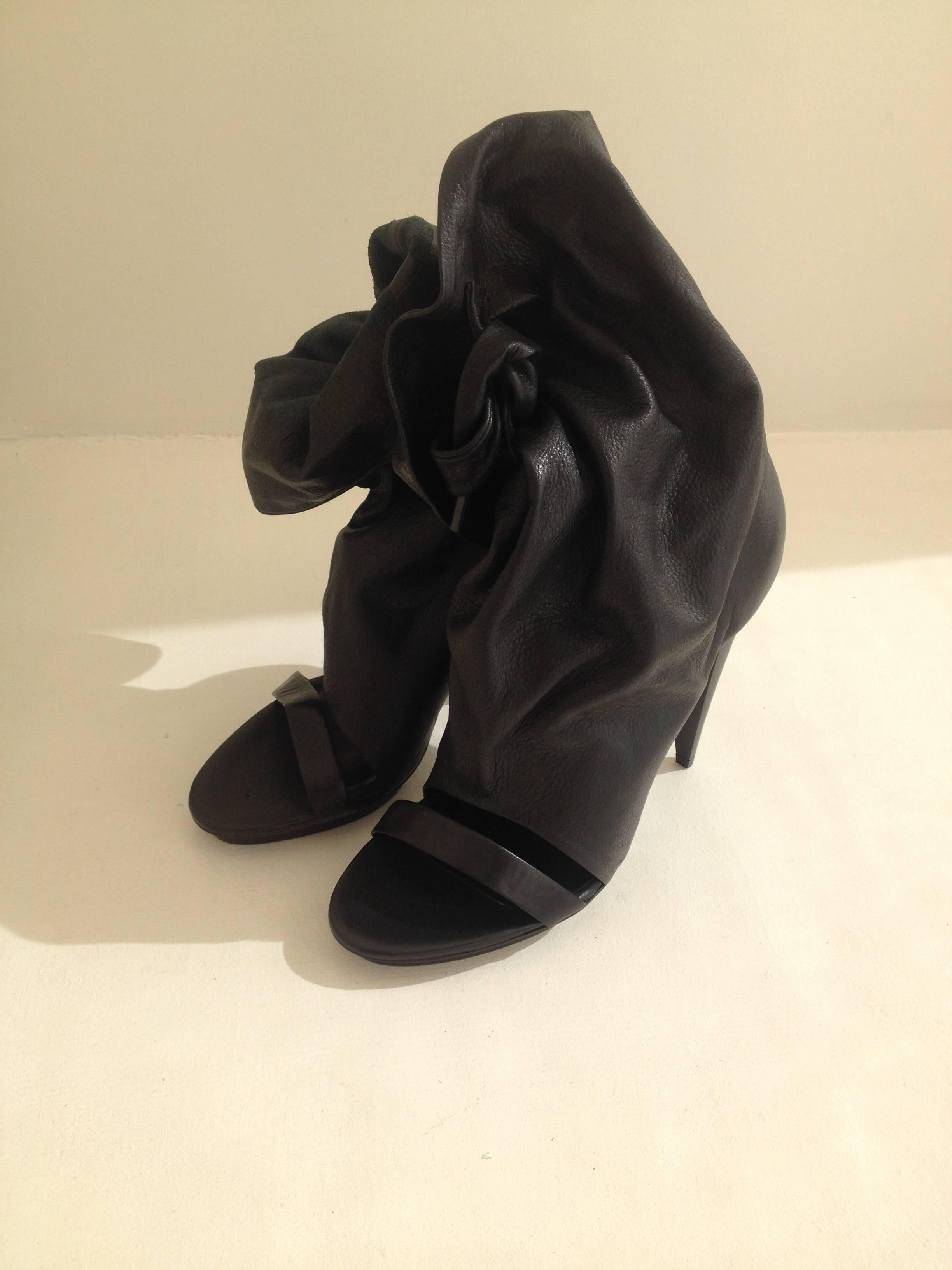 Balenciaga Black Leather Booties For Sale 3
