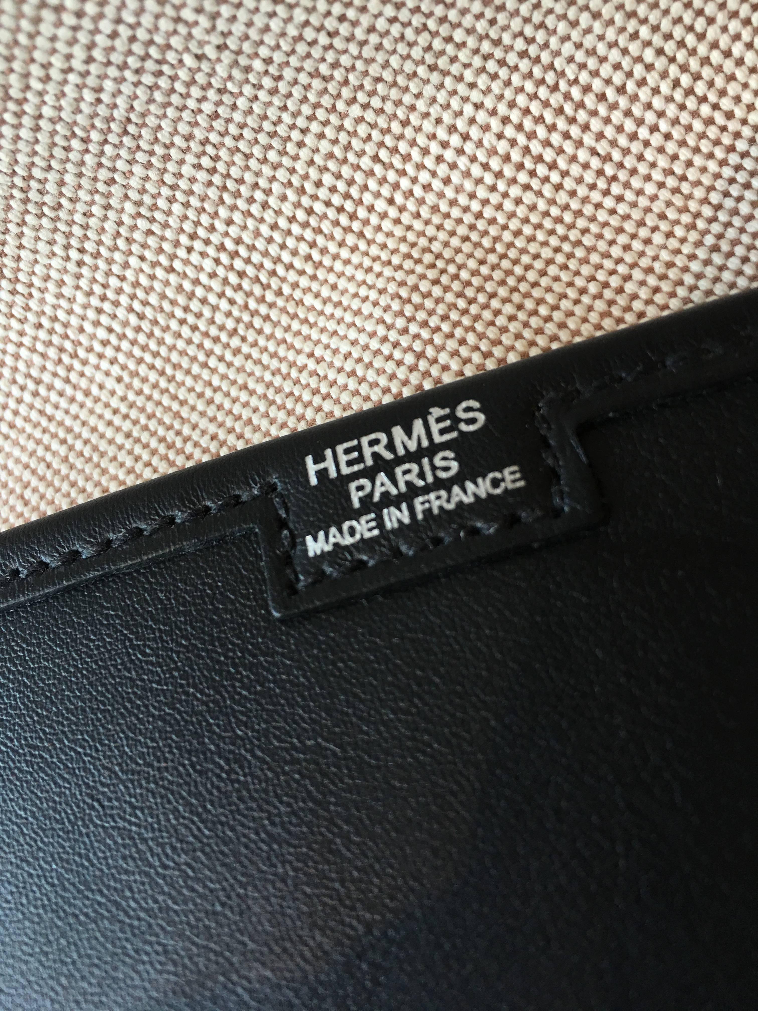 Hermes Black Leather Clutch For Sale 3