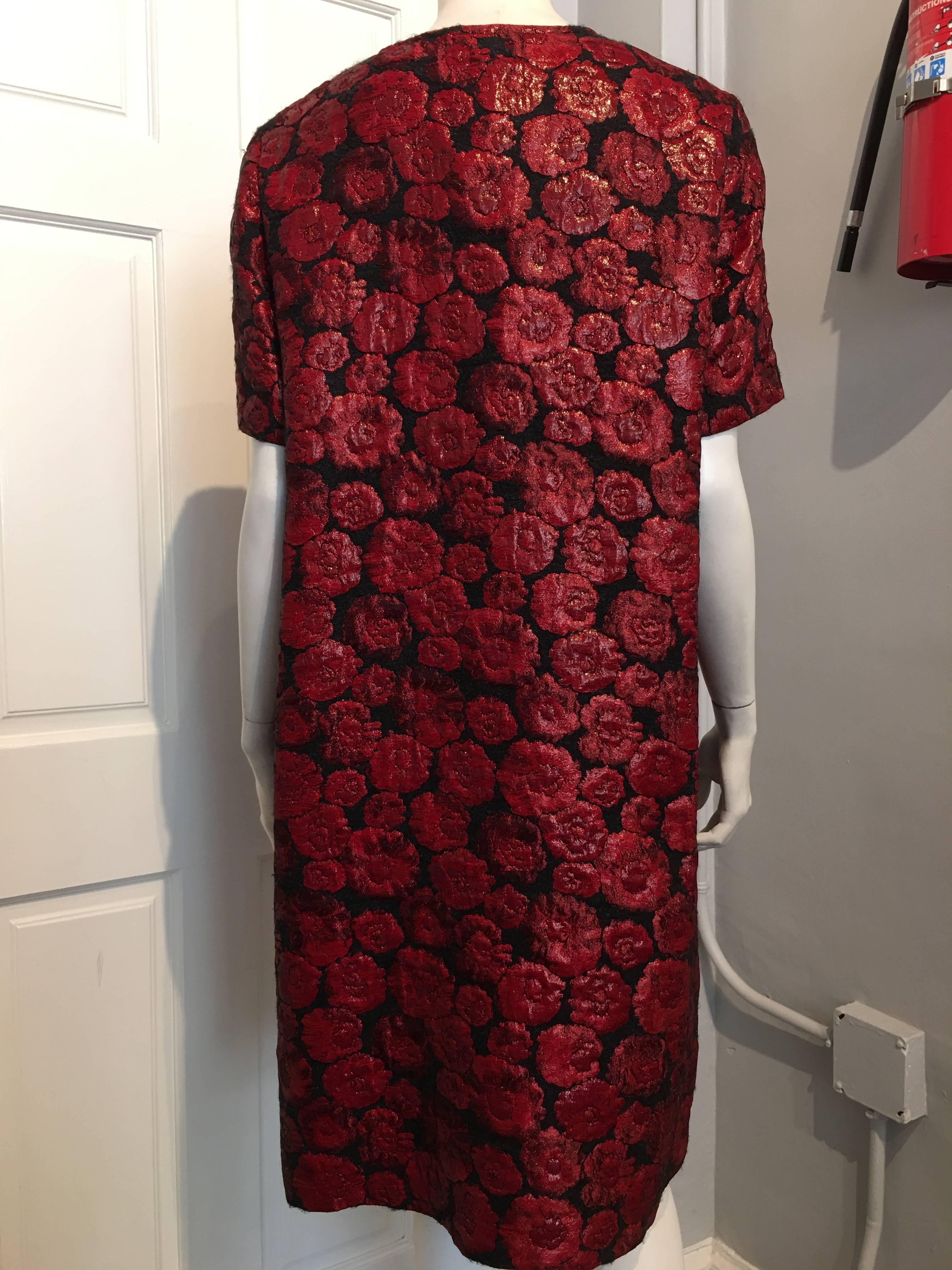Lanvin Red Floral Dress size 44 (12) In New Condition In San Francisco, CA