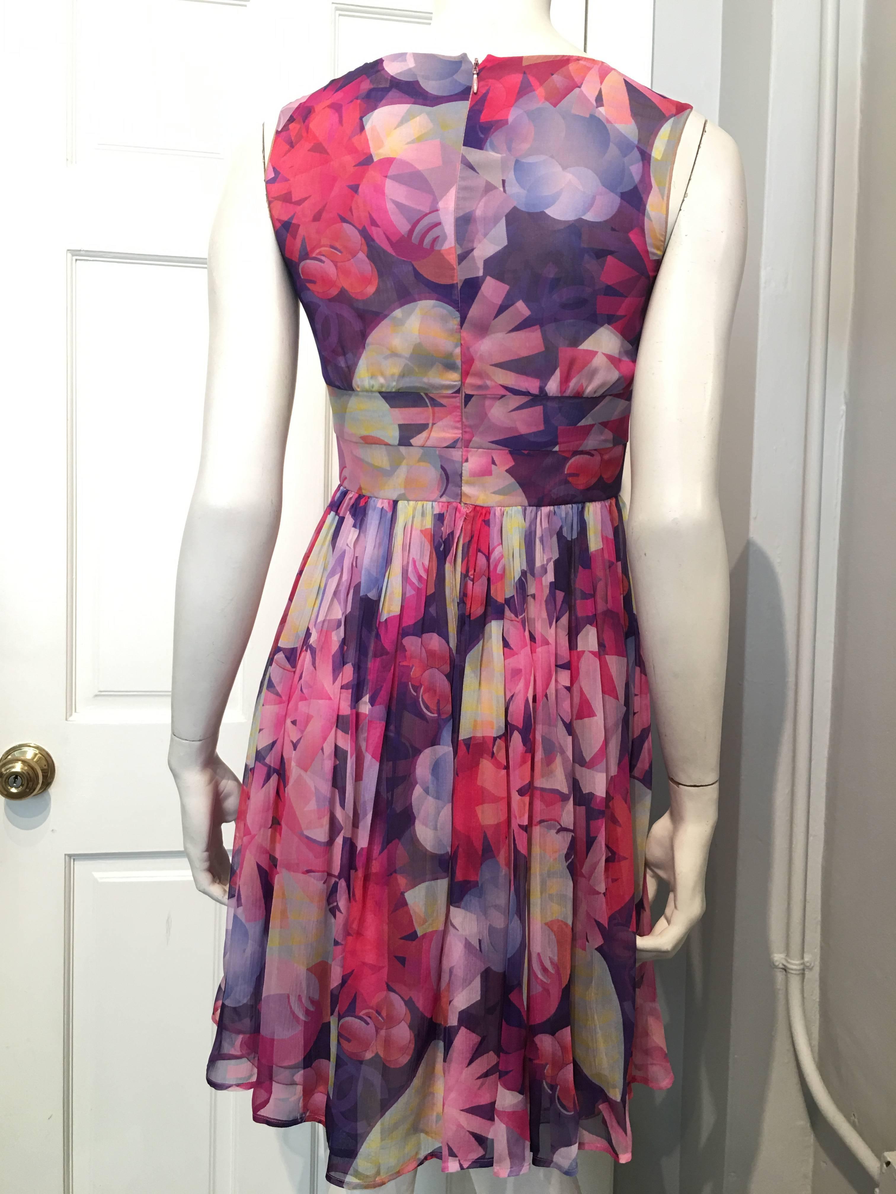 Chanel Multi-Color Silk Dress size 34 (2) In Excellent Condition For Sale In San Francisco, CA