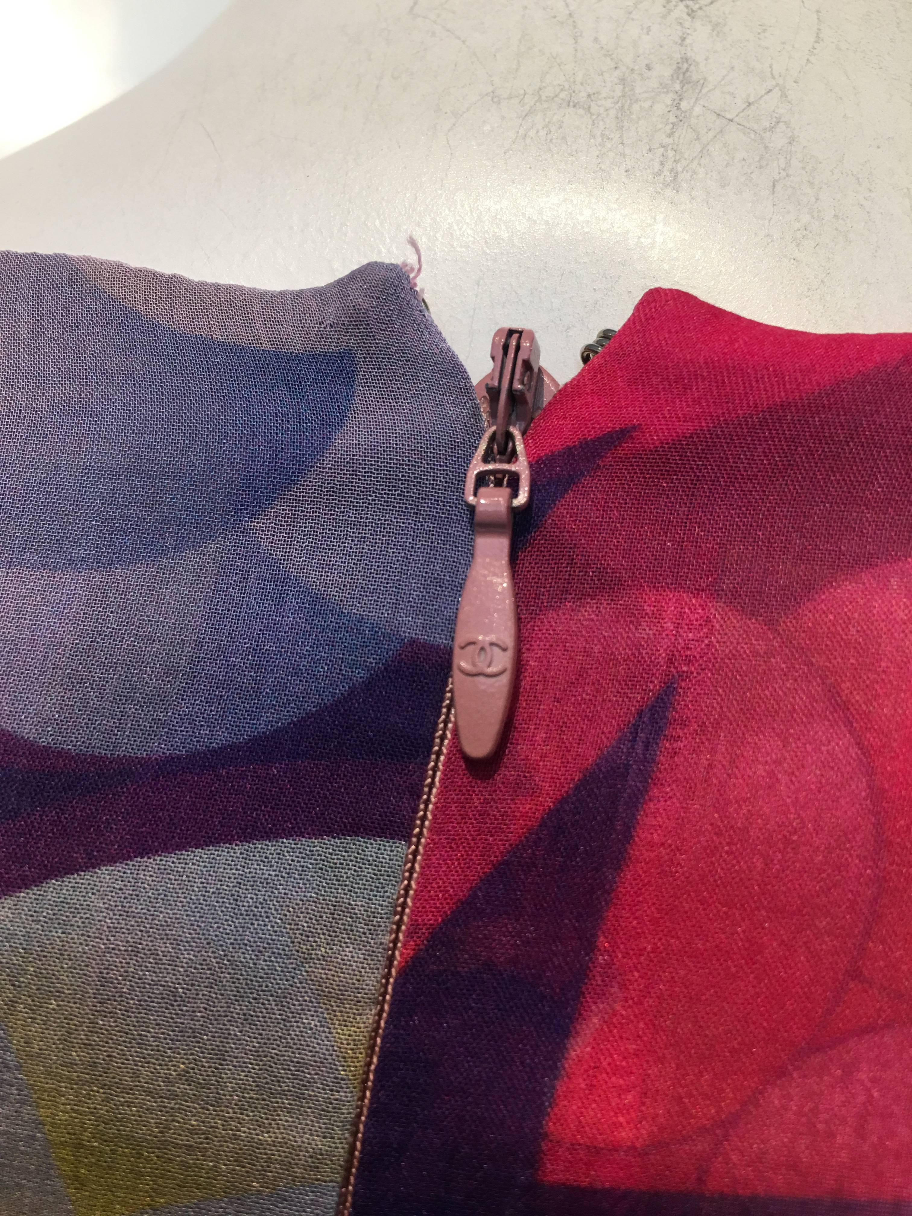 Chanel Multi-Color Silk Dress size 34 (2) For Sale 2