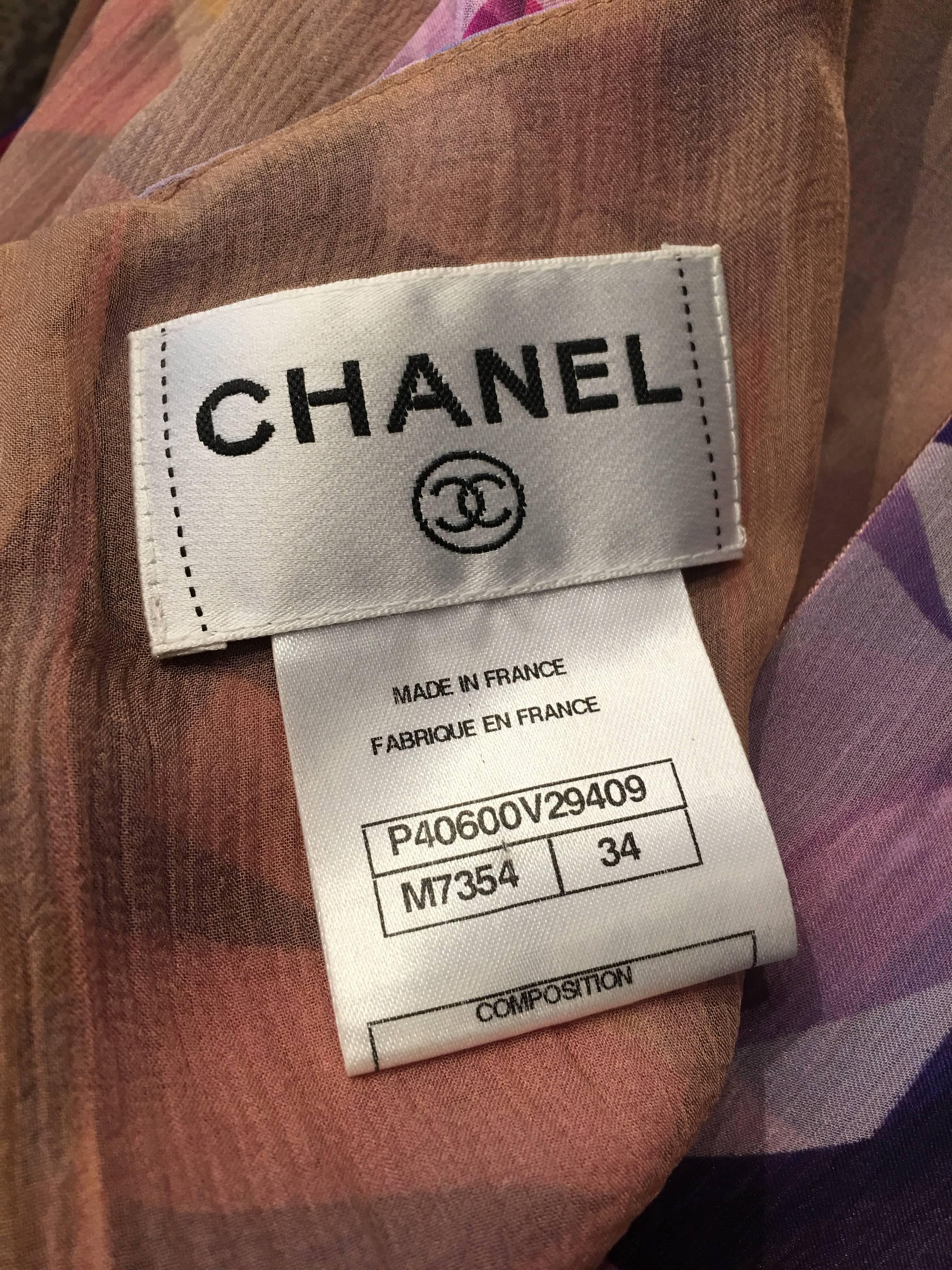 Chanel Multi-Color Silk Dress size 34 (2) For Sale 4