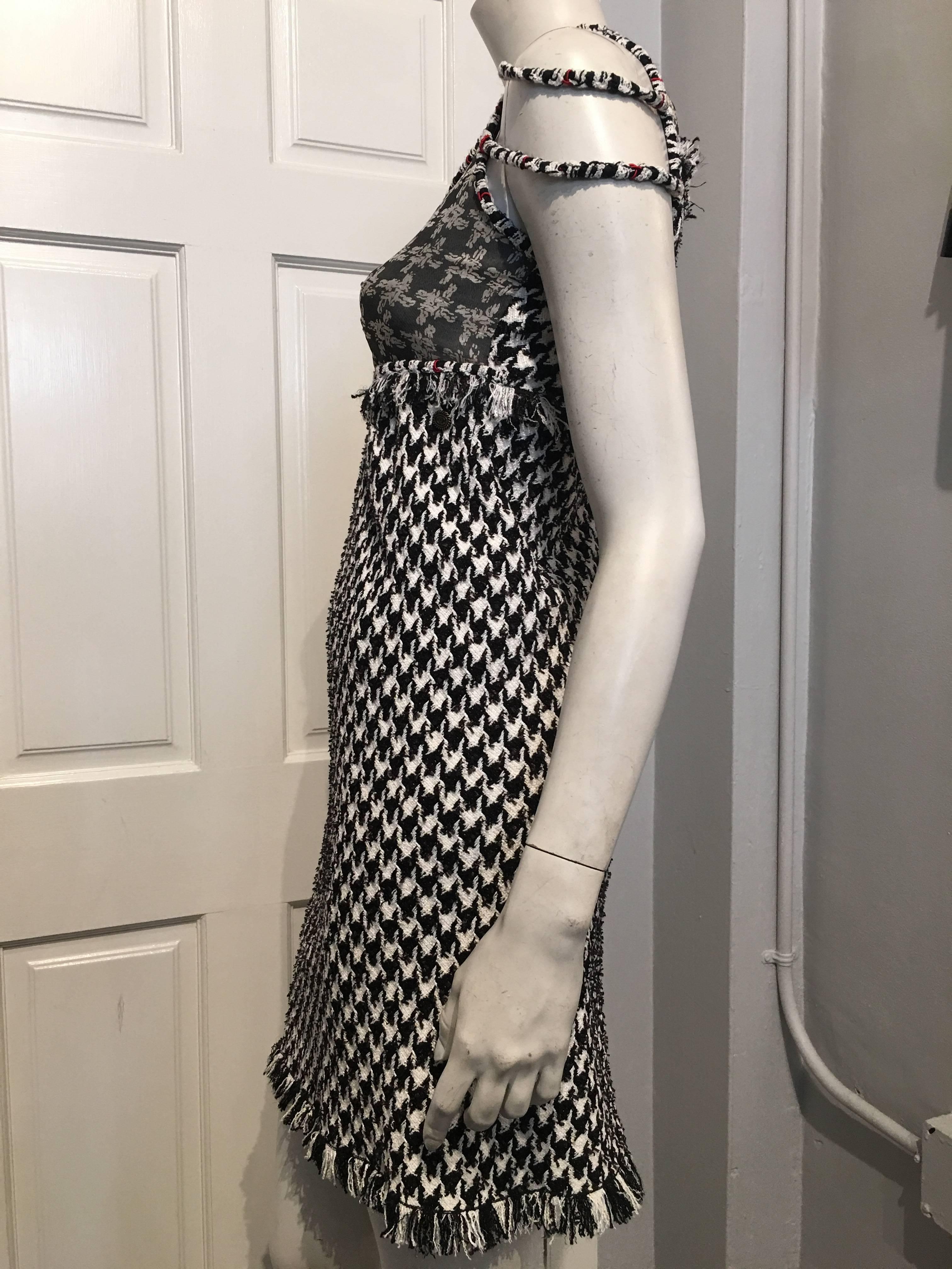chanel black and white dress