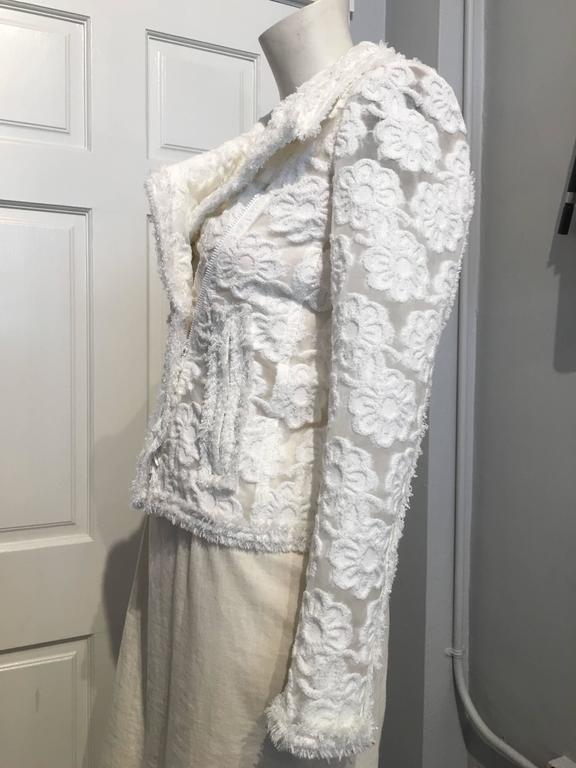 Chanel Sheer White Floral Jacket size 34 (2) at 1stDibs