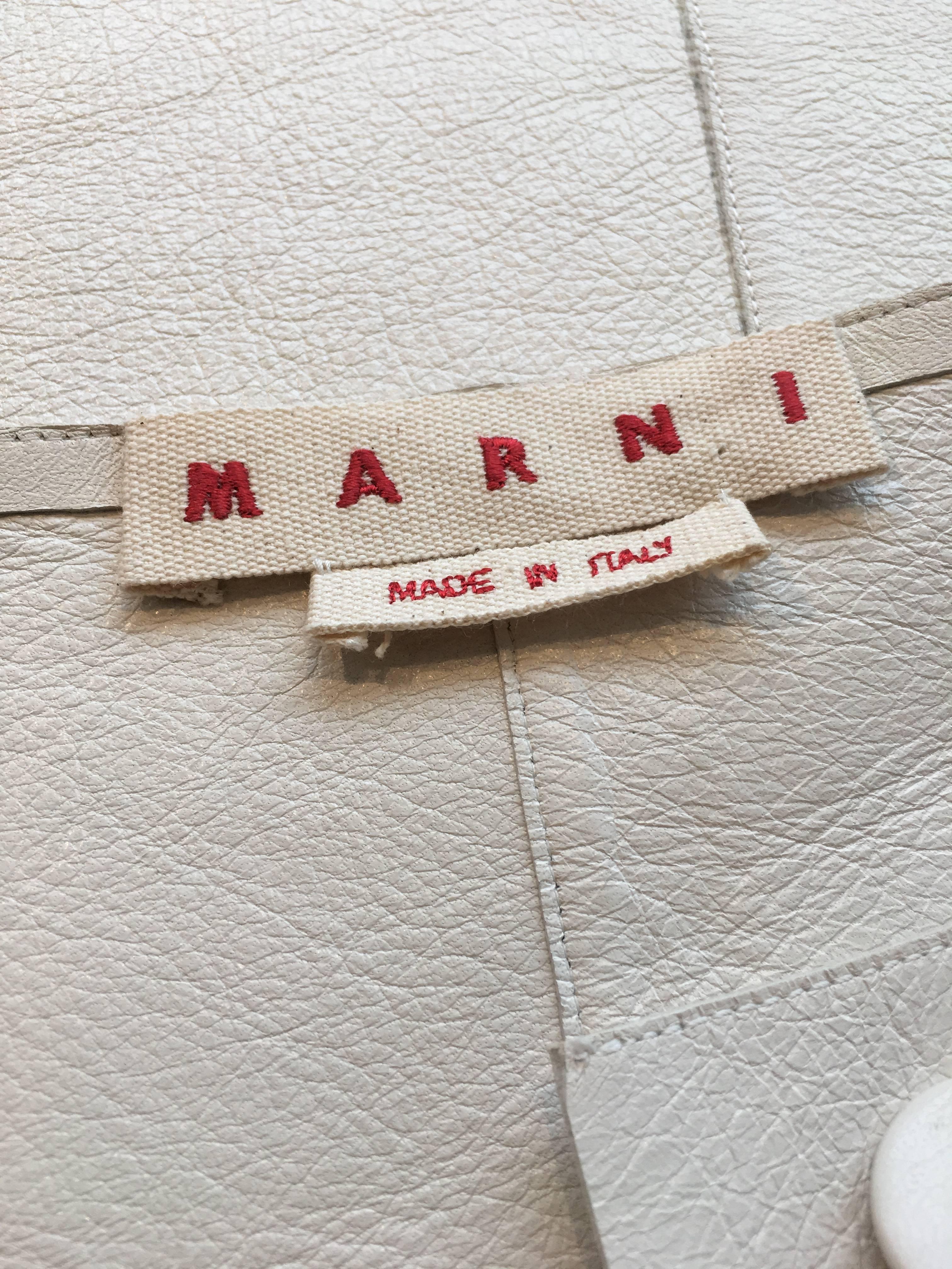 Marni White Leather Coat size 44 (8) 1