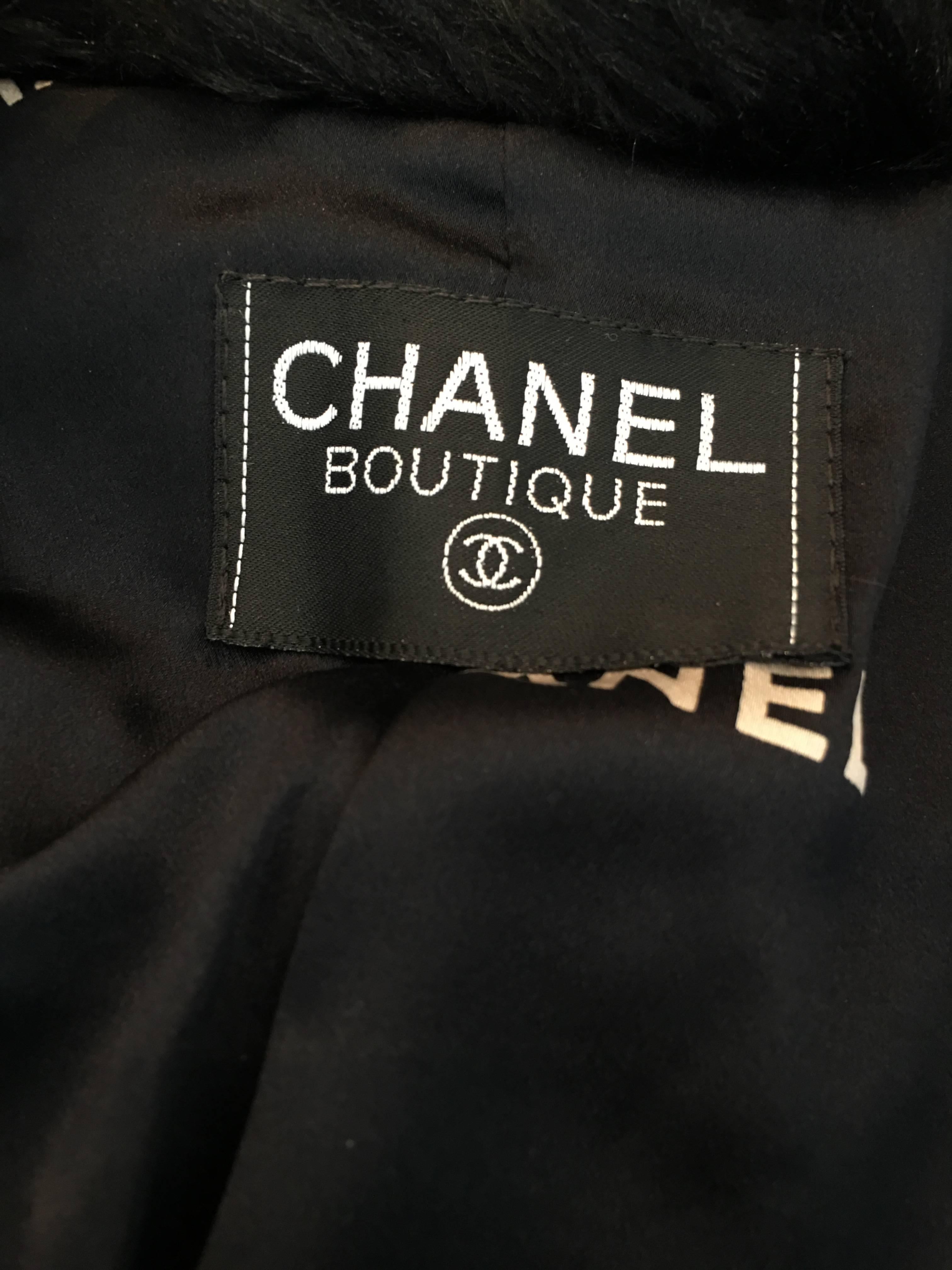 Gray Chanel Baby Blue Fantasy Fur Cropped Jacket