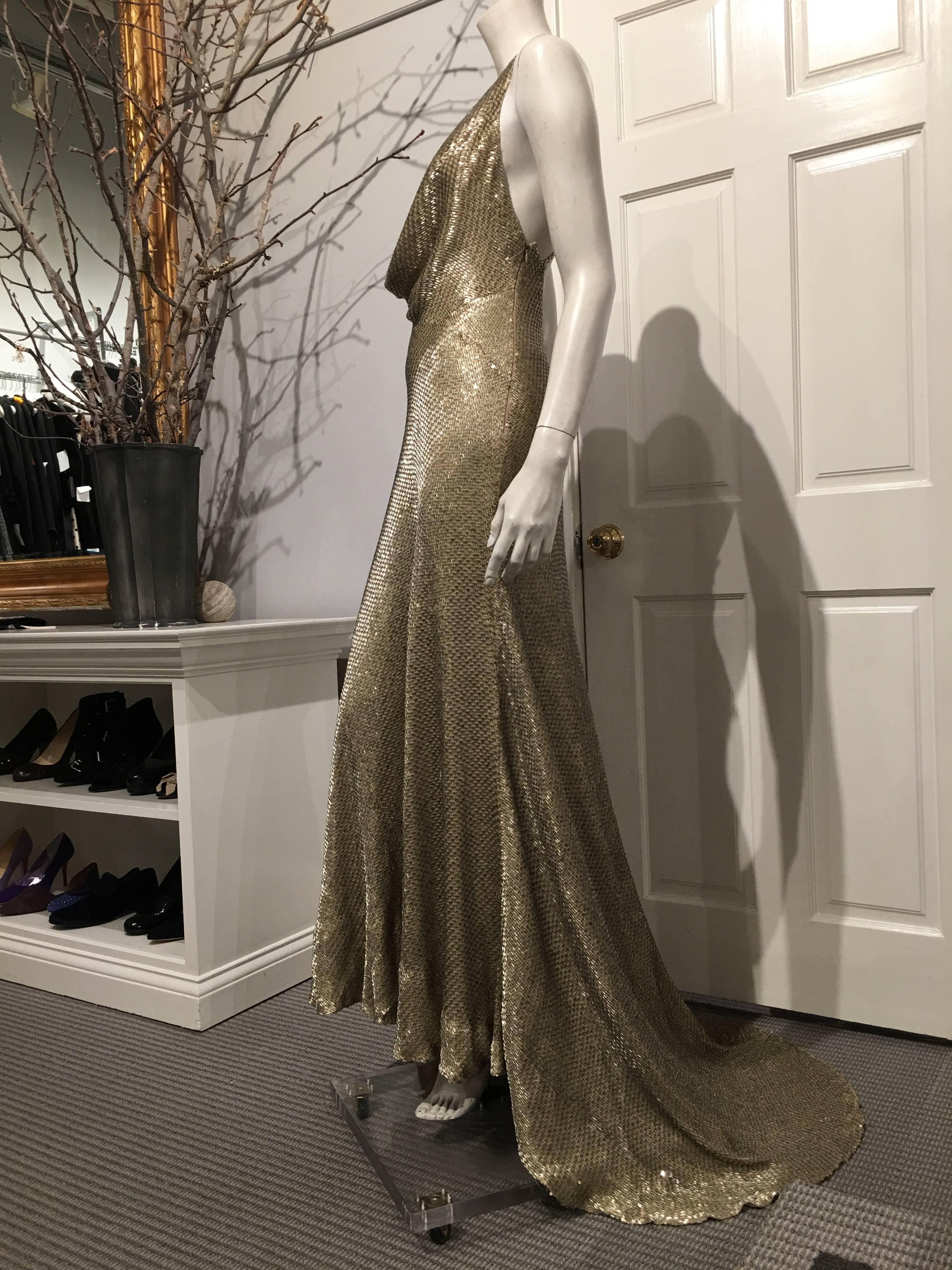 ralph lauren gold gown