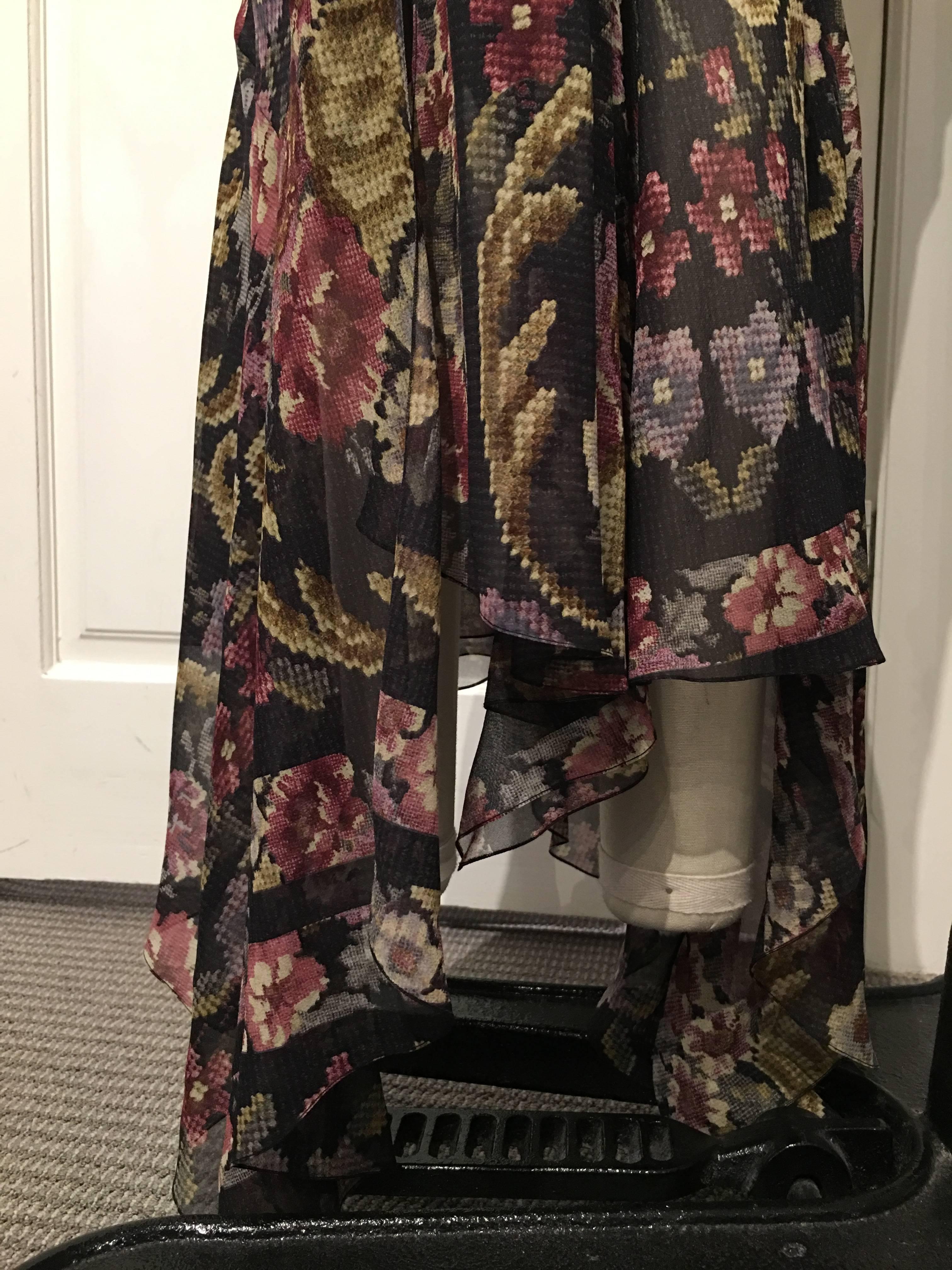 John Galliano Semi-sheer Floral Trumpet Skirt (New With Tags) 1