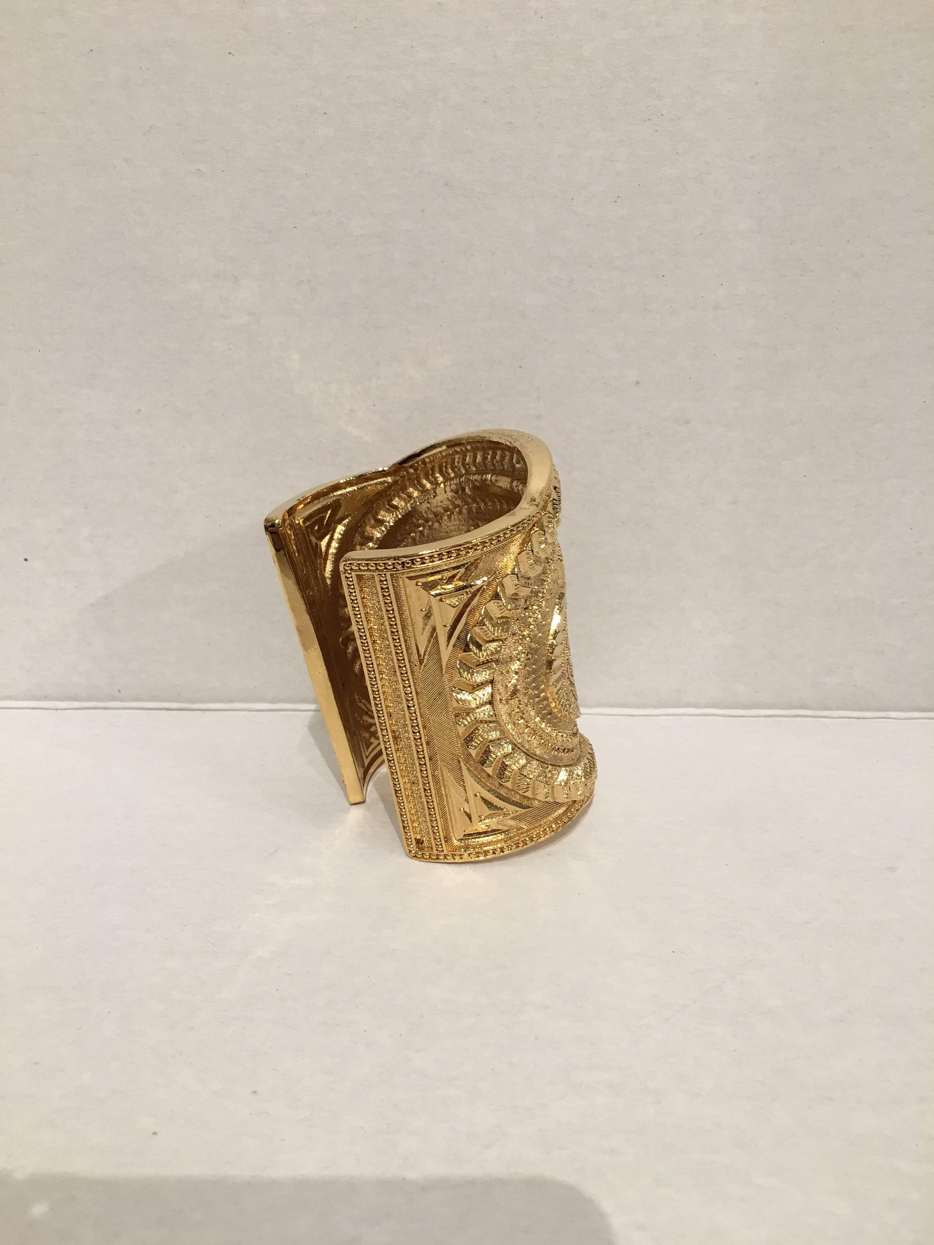 Balmain ornately designed gold cuff from the Spring 2012 collection, designed by Stephanie Manchette.