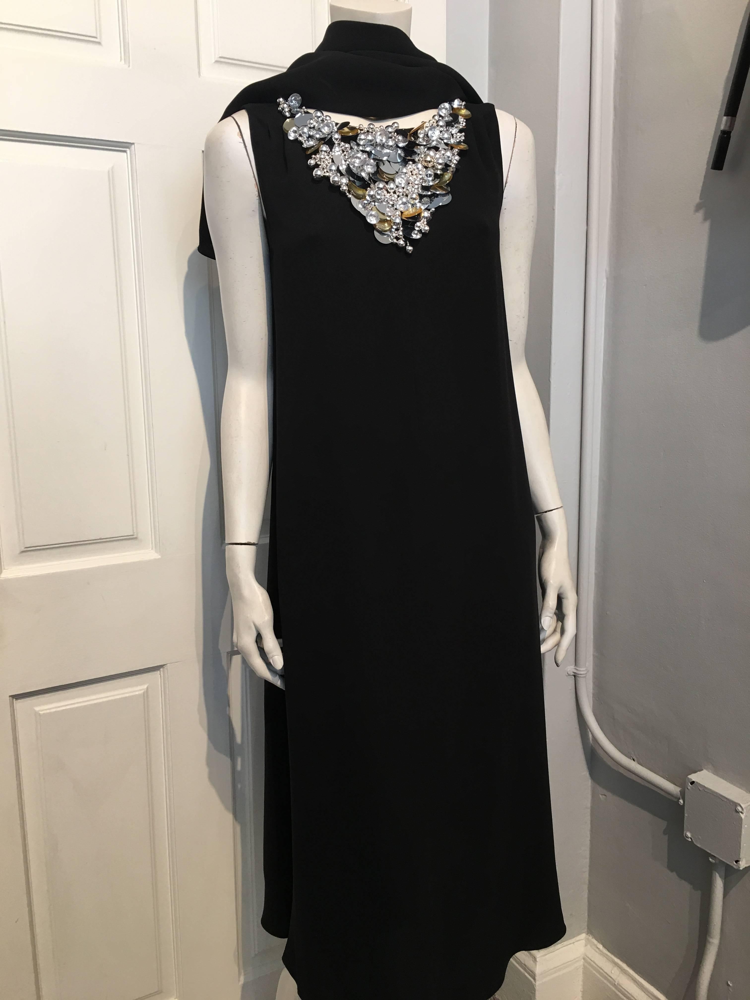 Chanel Embellished Black Cocktail Dress (Resort 2015) Sz 42 (Us 10) For Sale 1