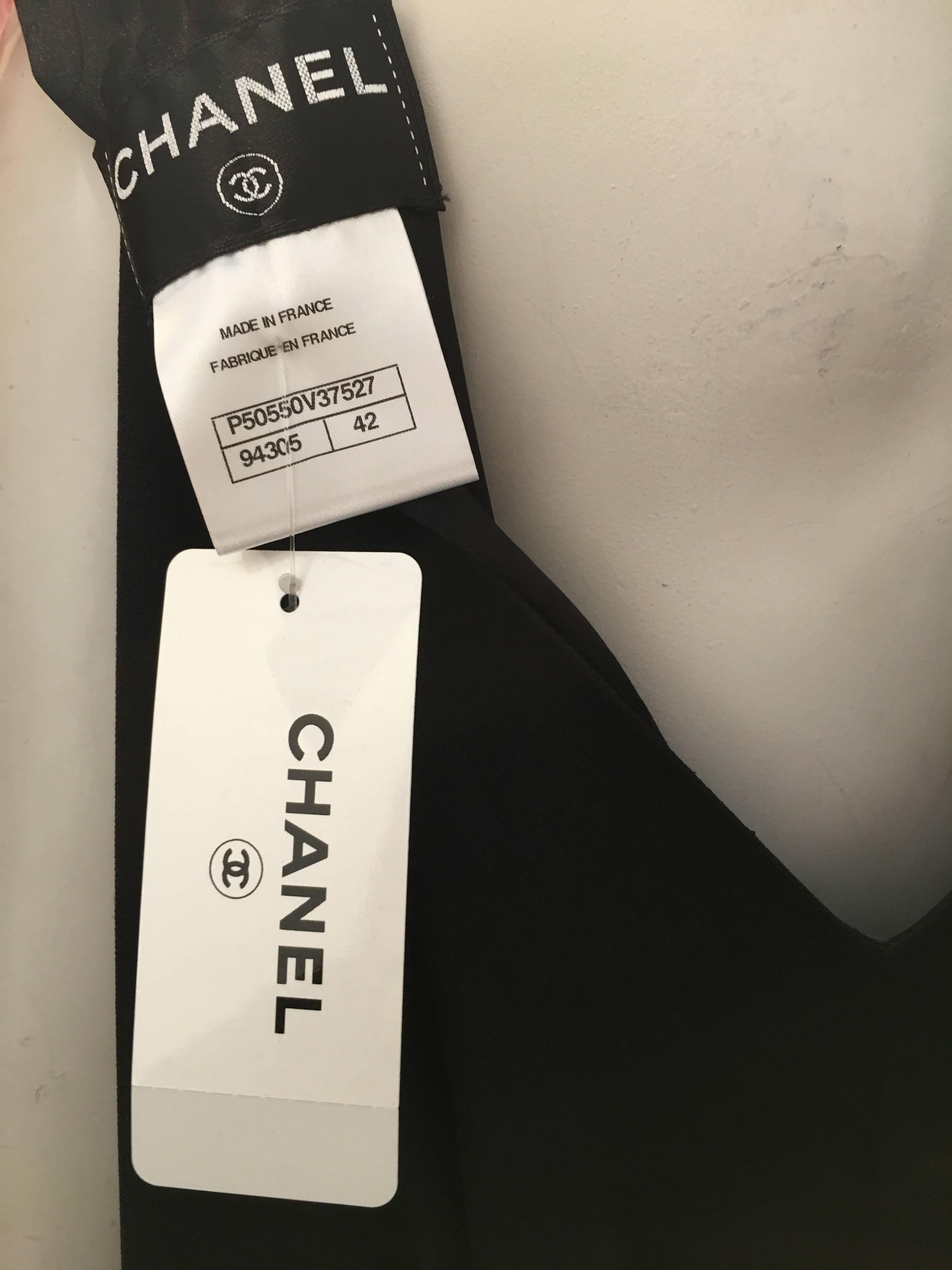 Chanel Embellished Black Cocktail Dress (Resort 2015) Sz 42 (Us 10) For Sale 3