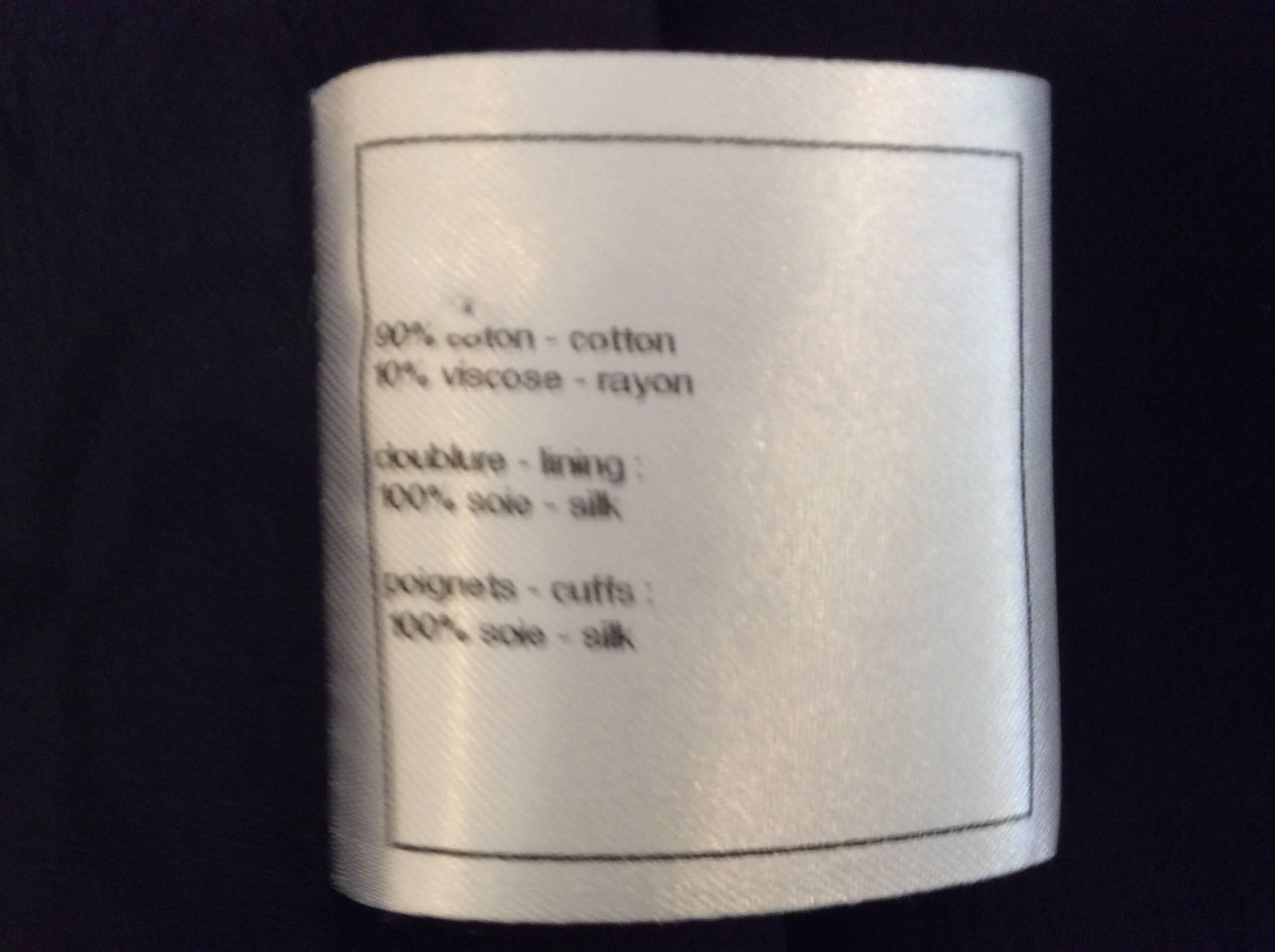 Chanel Paint Splatter Print Navy Cotton Mix Cropped Jacket 2