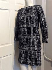 Chanel Hand Painted, Navy and White, Tiered Dress.  Size 38. (6)