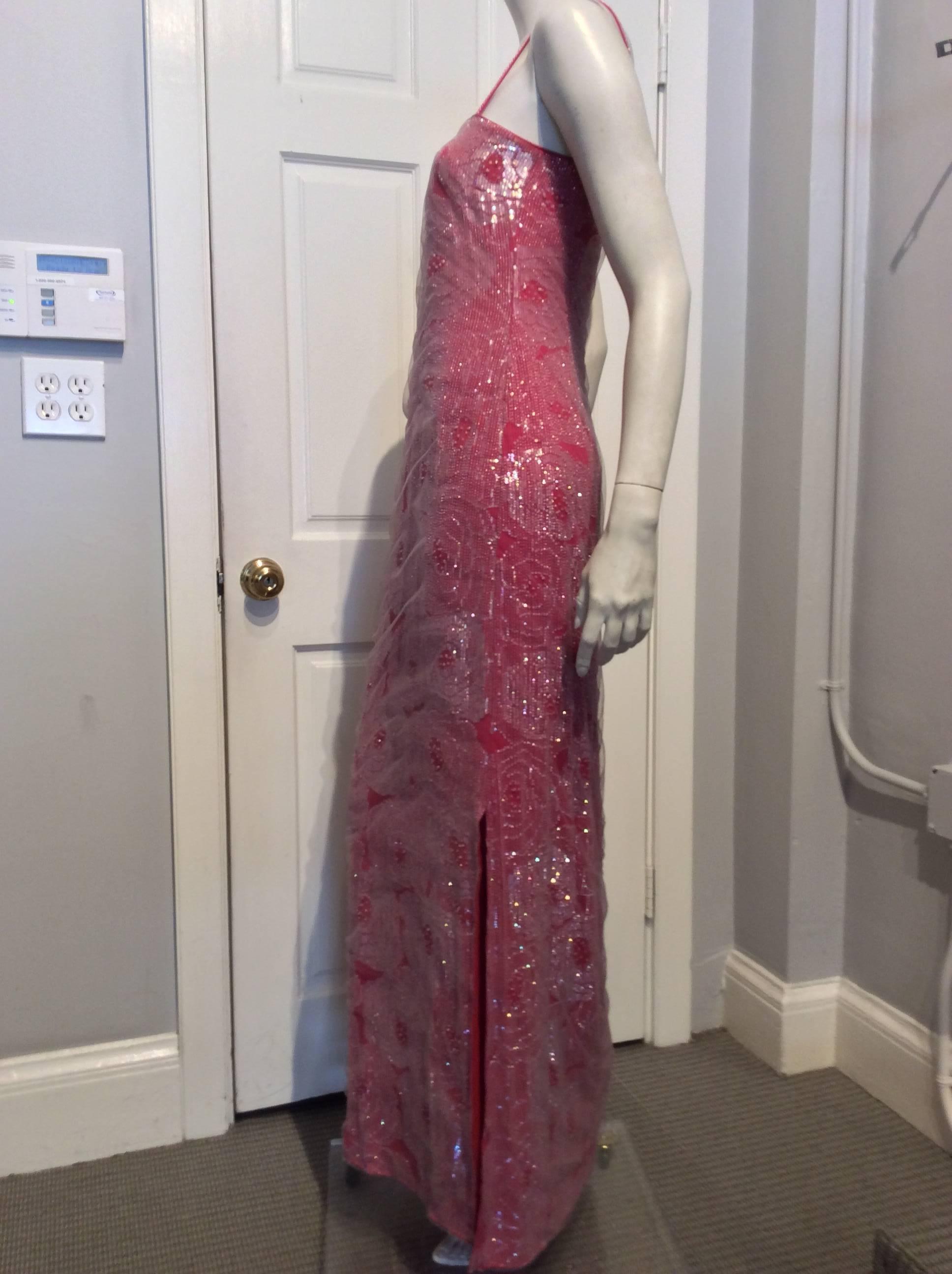 coral evening gown