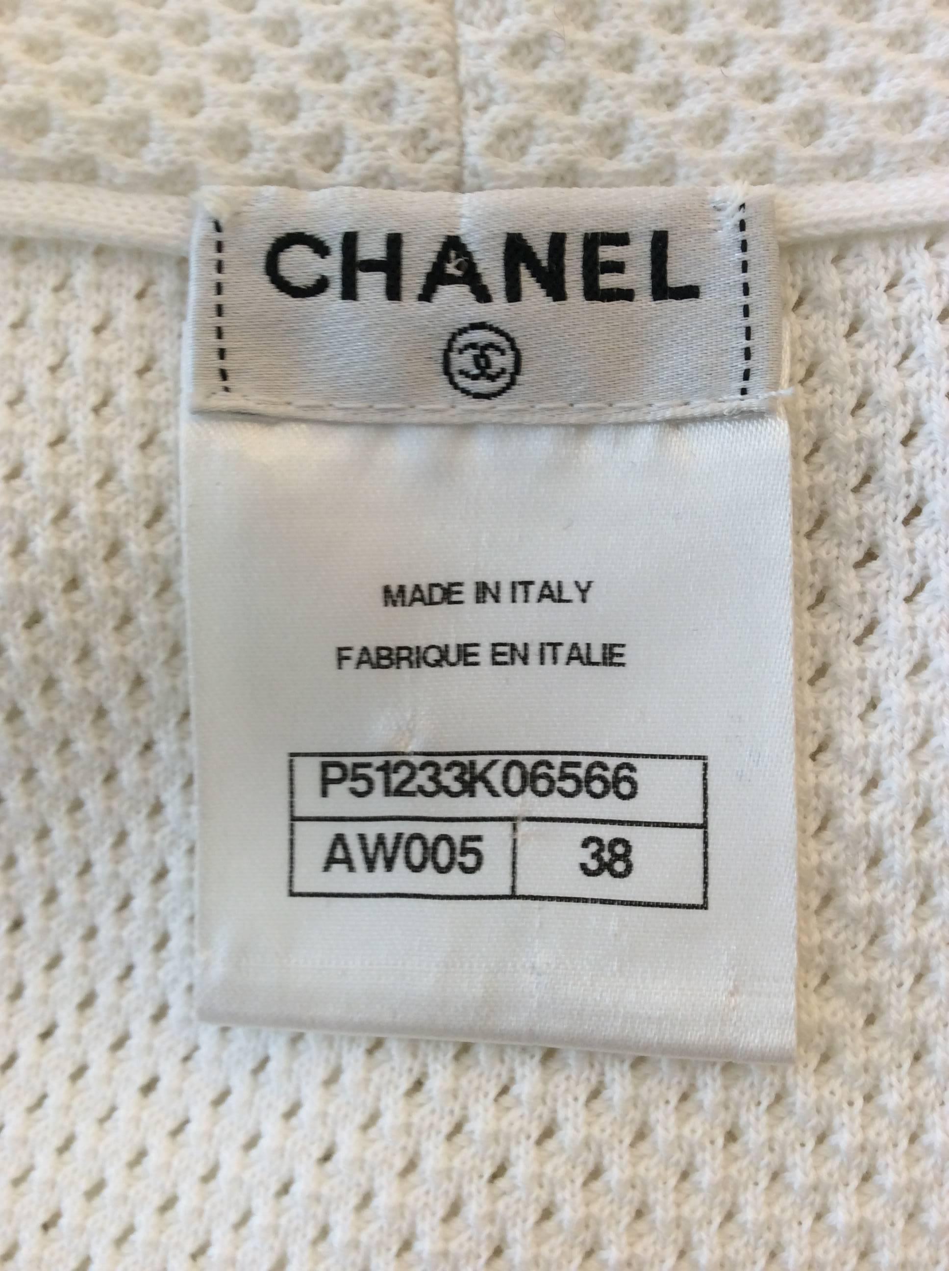 Chanel White Cotton Pique Dress Size 6 2