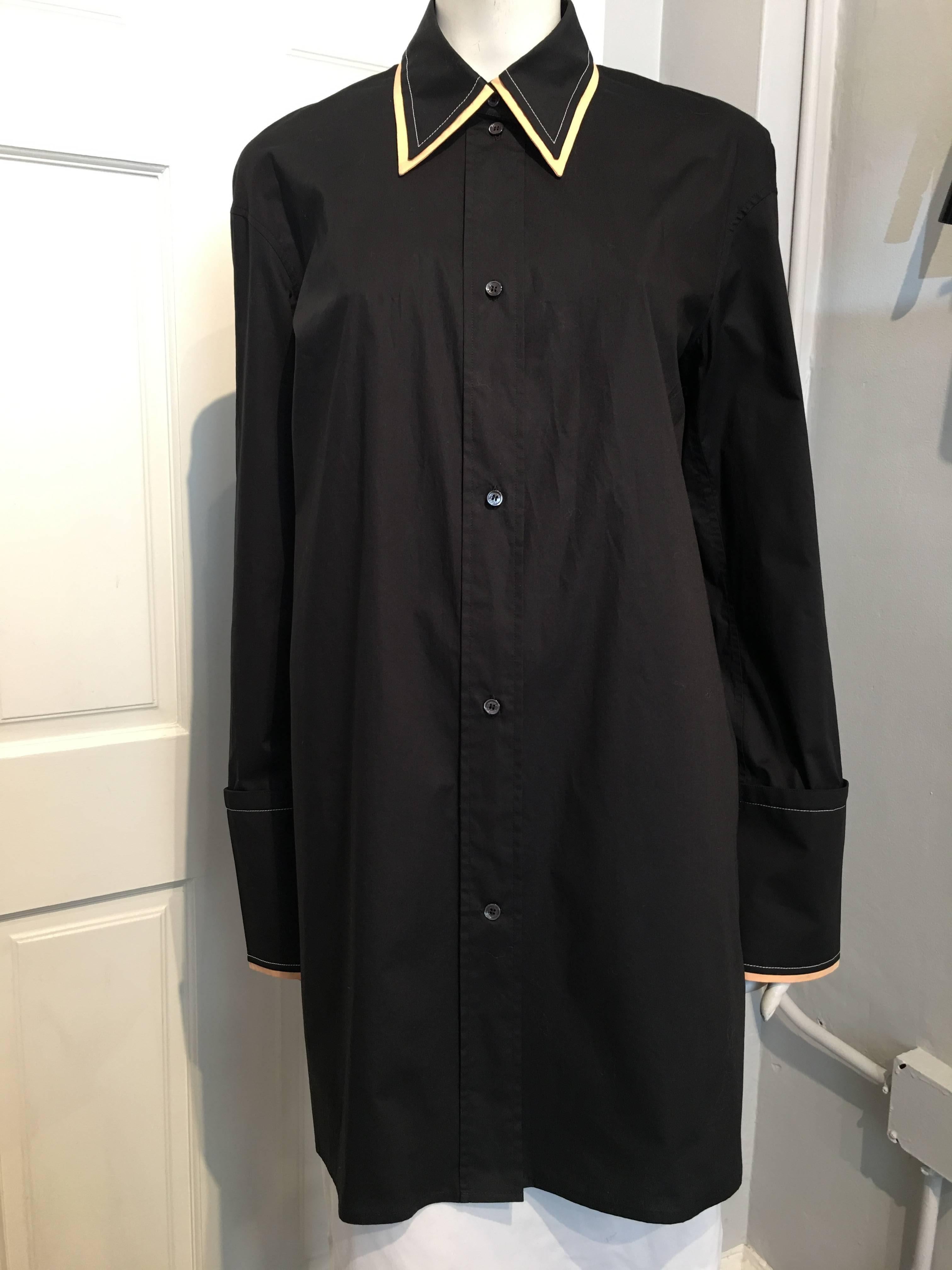 Celine black oversize cotton shirt from the fall 2016 collection. New with tags.