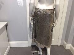 Maurizo Pecoraro Silver Sequin Skirt Sz 44