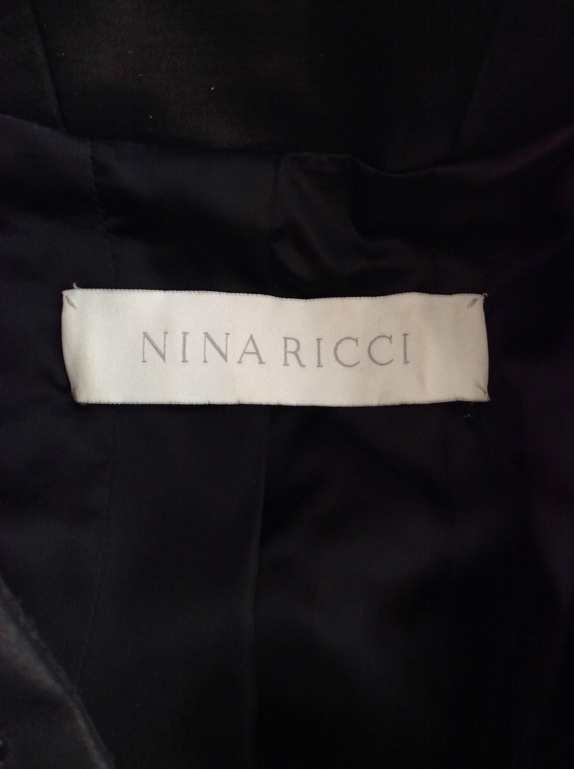 Women's Nina Ricci Navy Multi Beaded Blazer Sz 38  For Sale