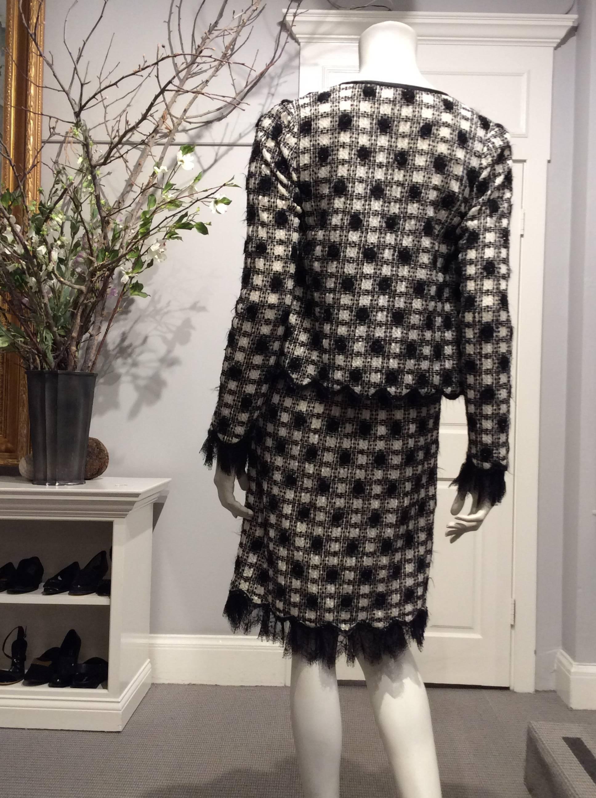 Chanel Black And White Dress With Matching Jacket Sz 38 In Good Condition For Sale In San Francisco, CA