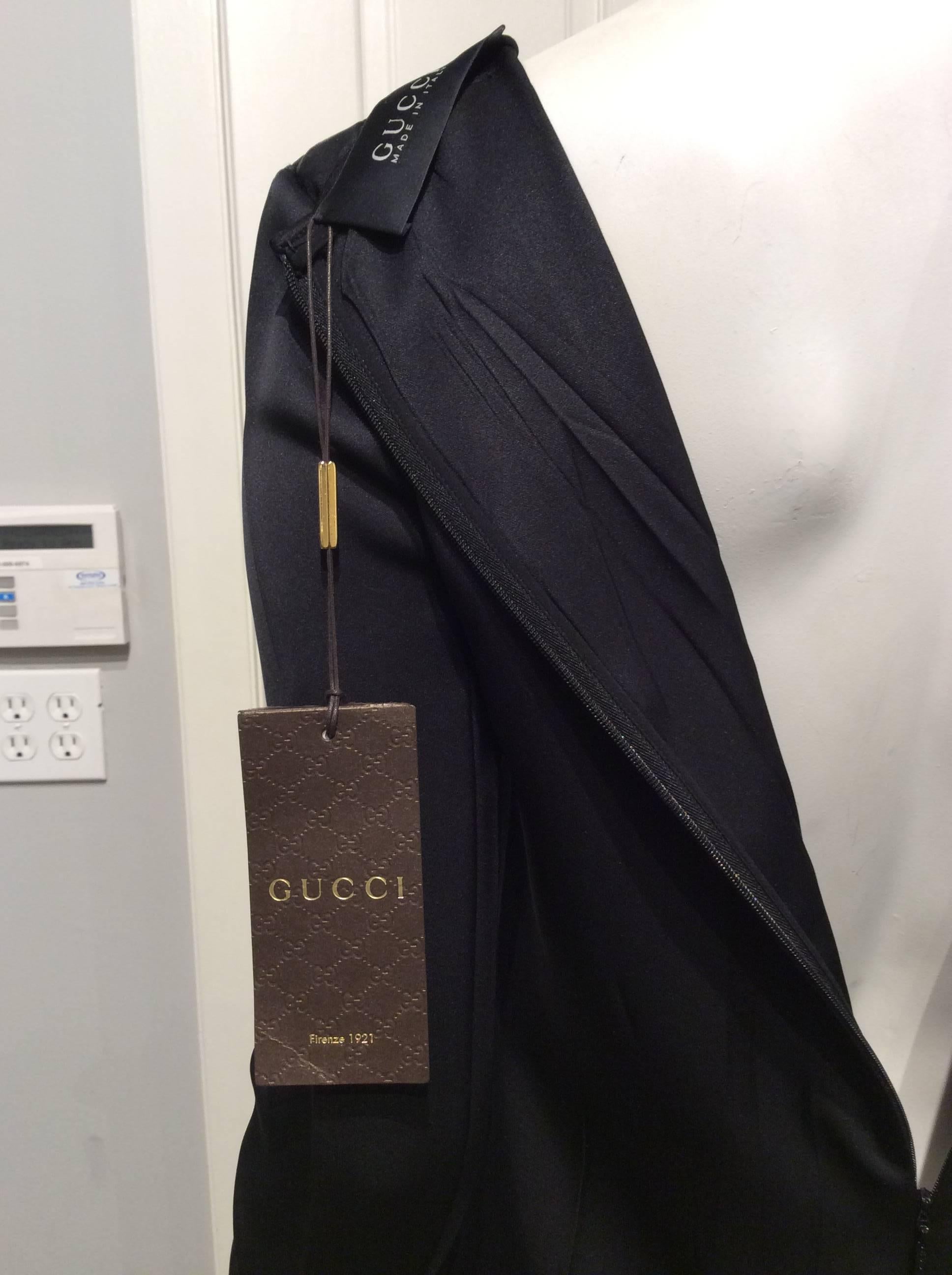 Gucci Black Bird Embroidered Dress Sz 2 1