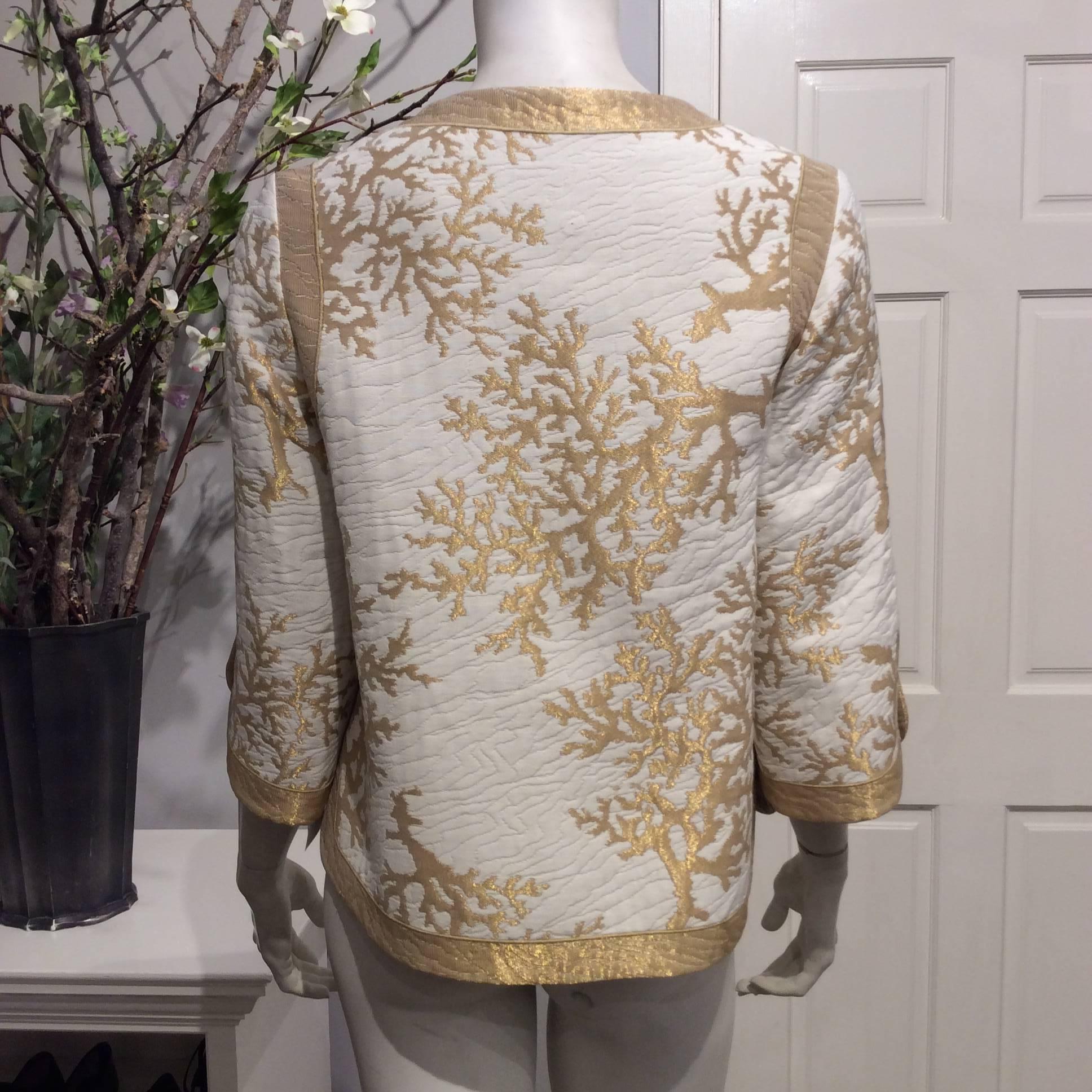 Brown Andrew GN Gold And Ivory Jacket Sz 4