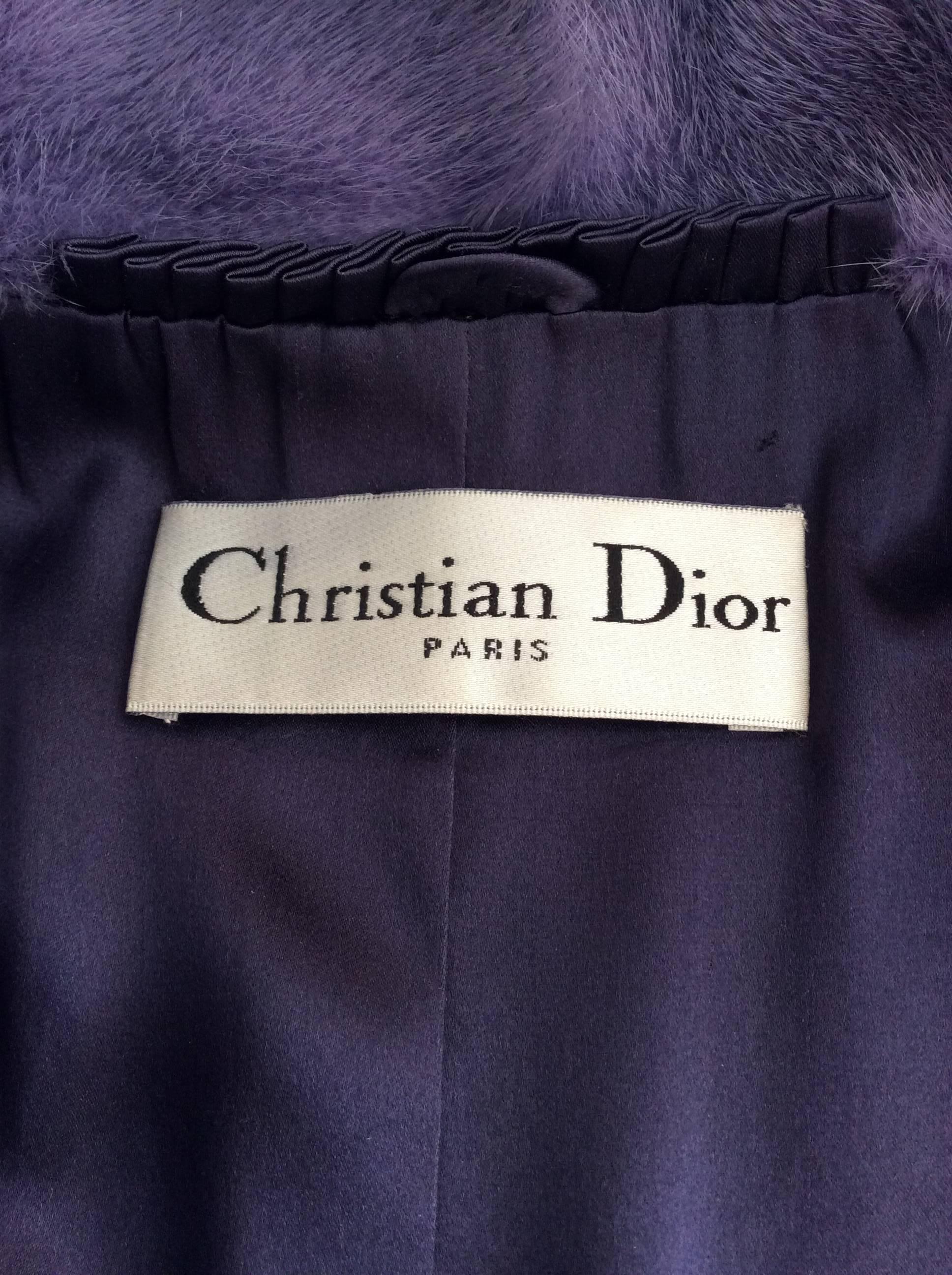 Christian Dior Dark Lavender Mink Coat Sz S  1