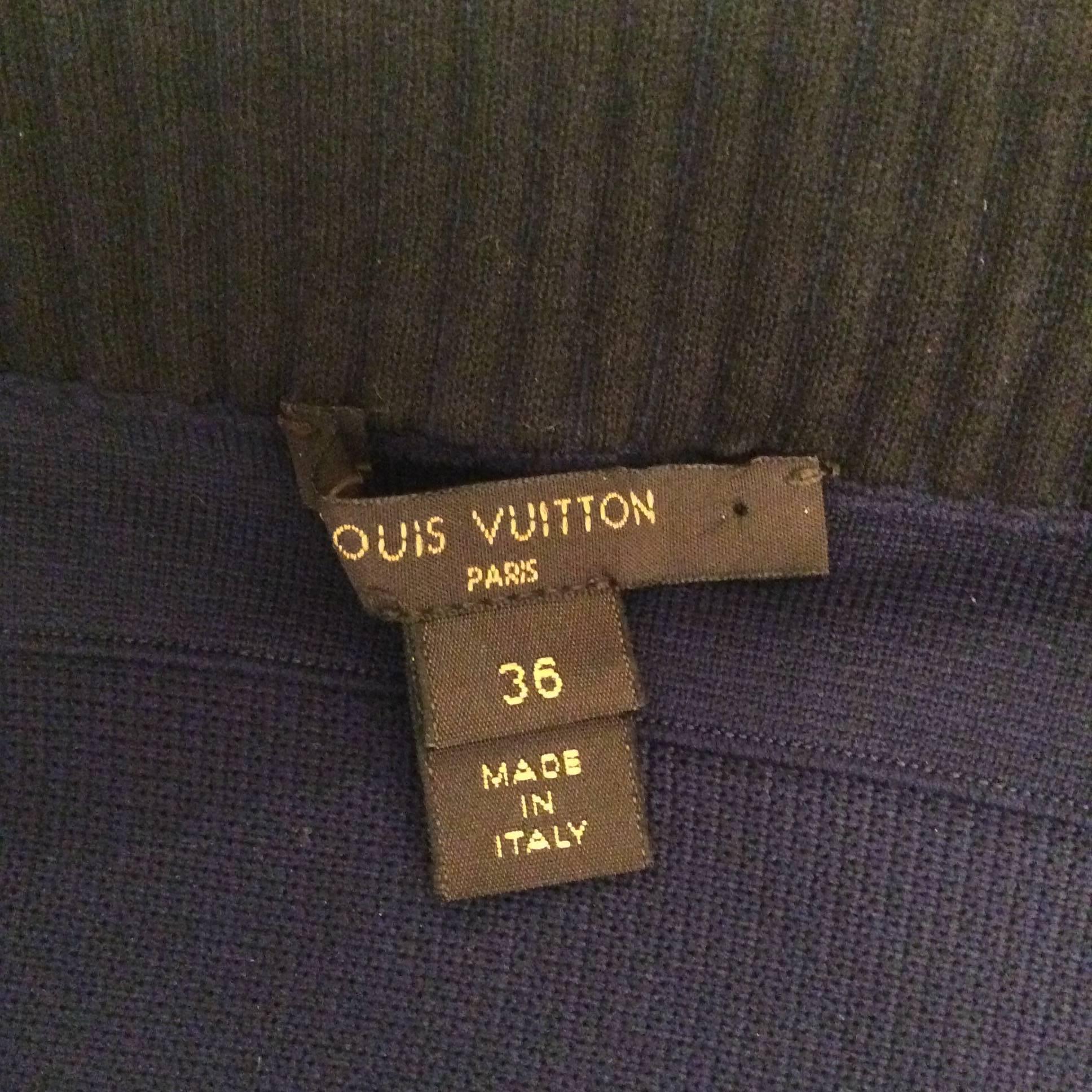 Women's Louis Vuitton Teal Brown And Navy Coat Dress Sz 36 (Us 4)