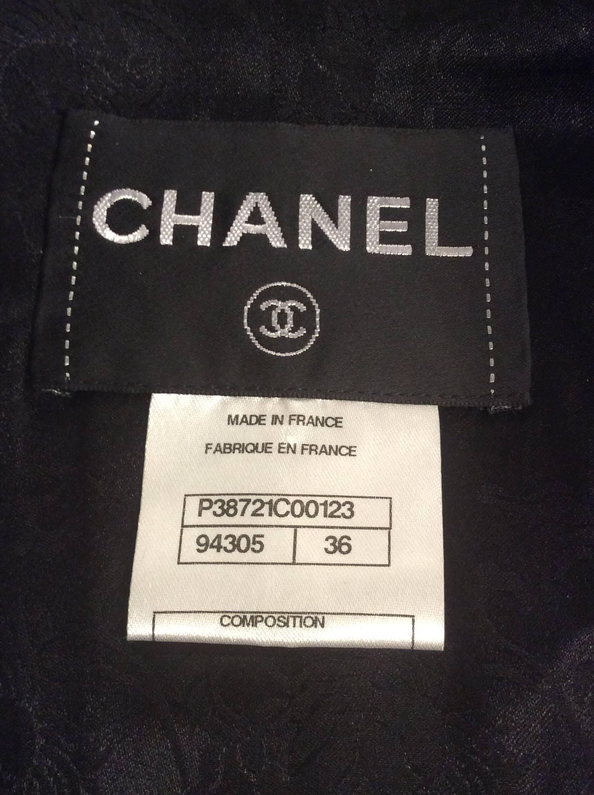 Chanel Black Leather Jacket With Cutout Appliqué Camellias Sz 36 (US 4) 1