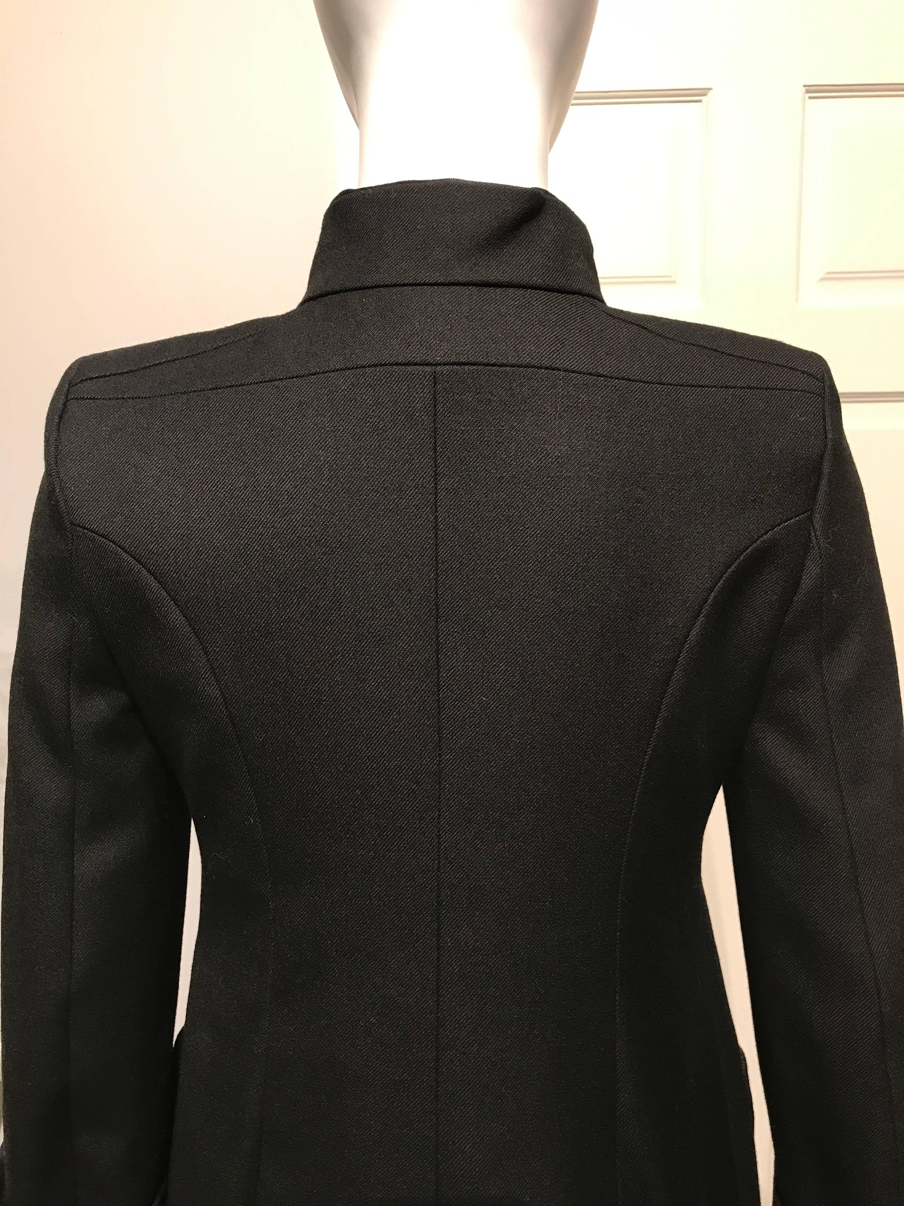 Balenciaga Black Coat With Asian Letters On Breast Pocket For Sale 2