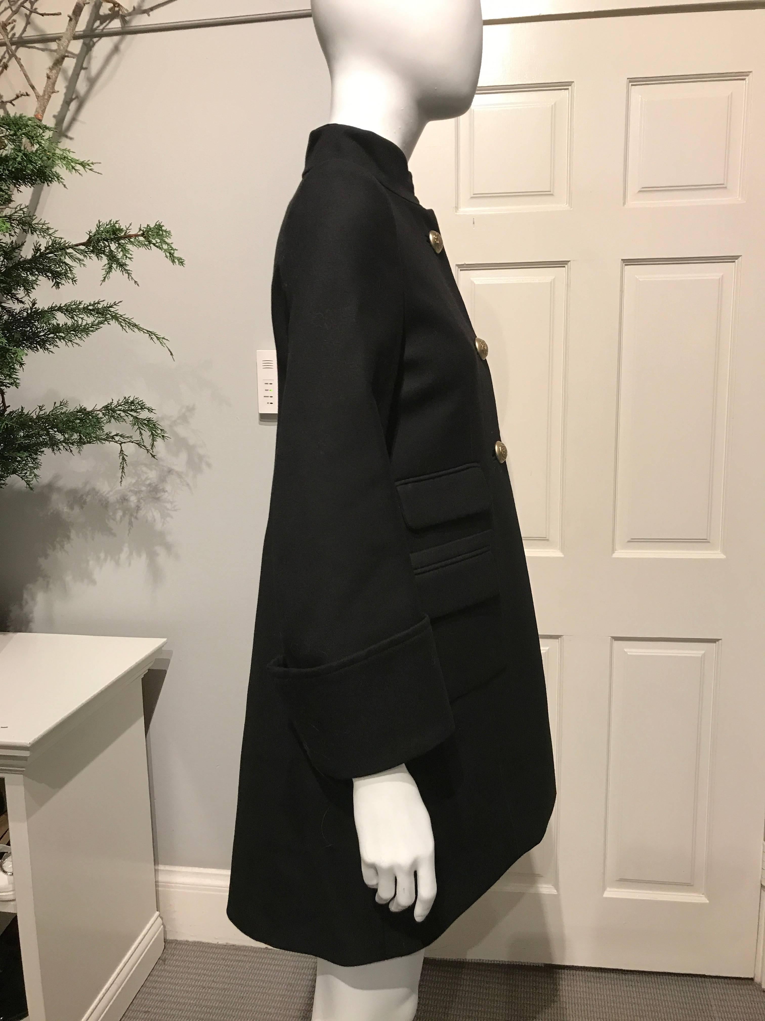 Balenciaga Black Coat With Asian Letters On Breast Pocket For Sale 3