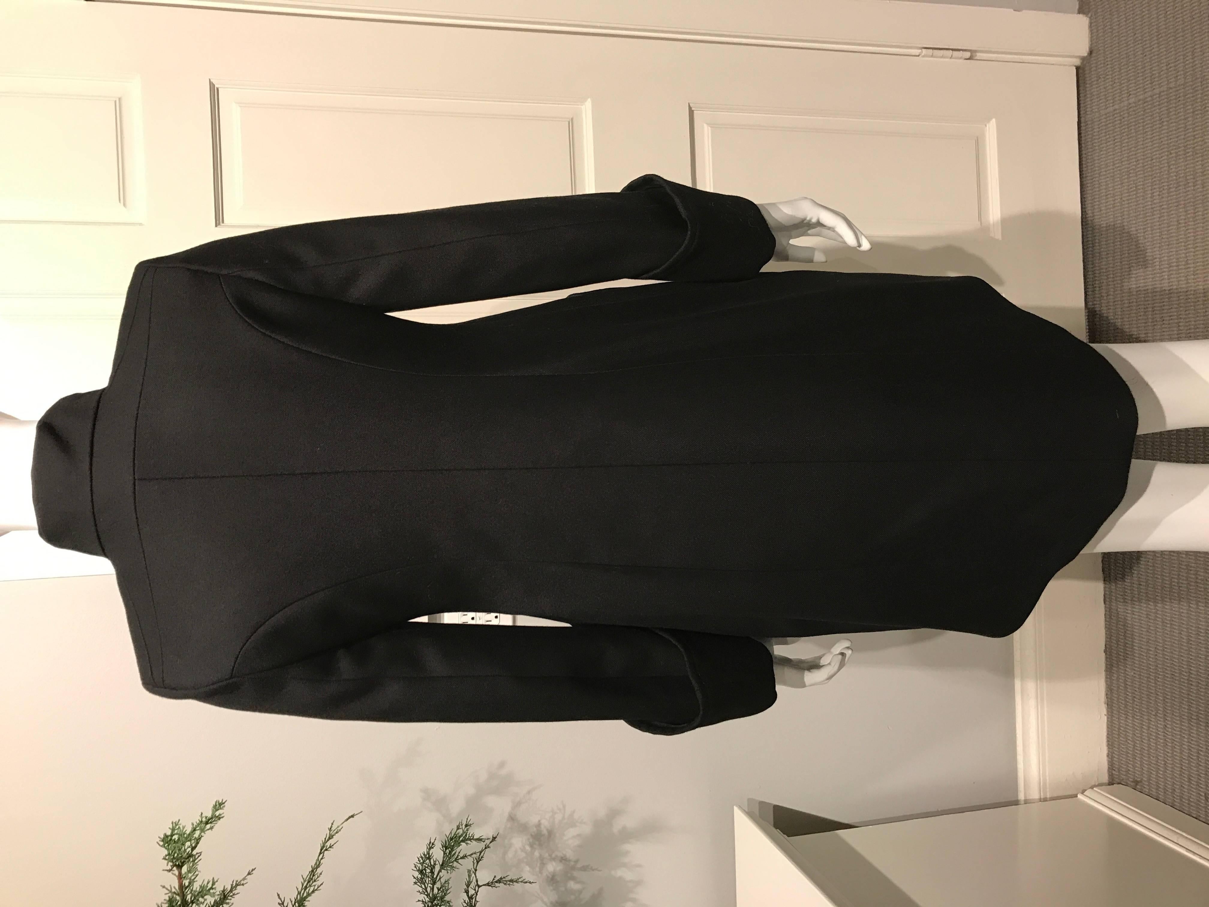 Balenciaga Black Coat With Asian Letters On Breast Pocket For Sale 1