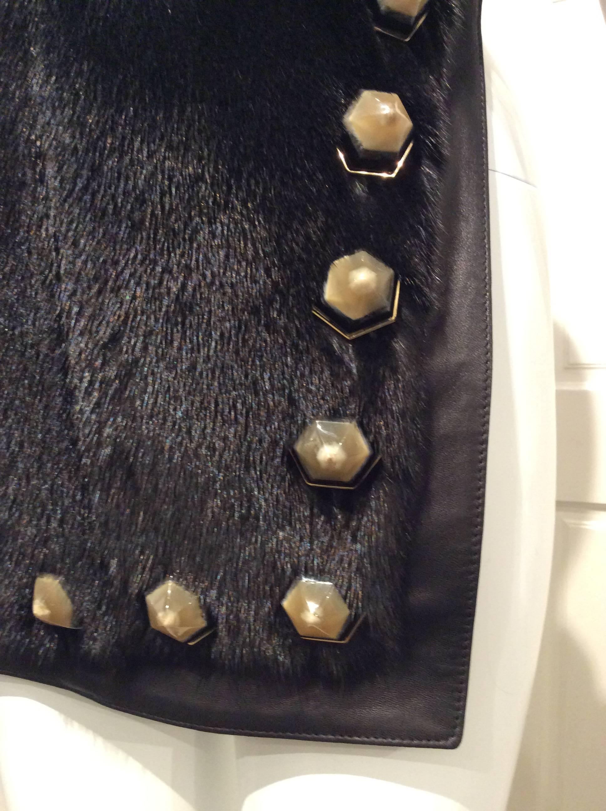 Givenchy Black Mink Tailcoat with Stars Embellishments Sz36 (Us4) For Sale 5