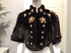 Givenchy Black Mink Tailcoat with Stars Embellishments Sz36 (Us4)