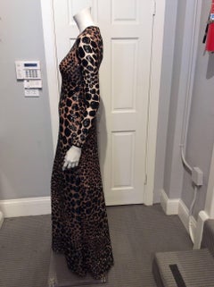 Michael Kors Nude Gown With Black Sequins Leopard Embroidery Sz2