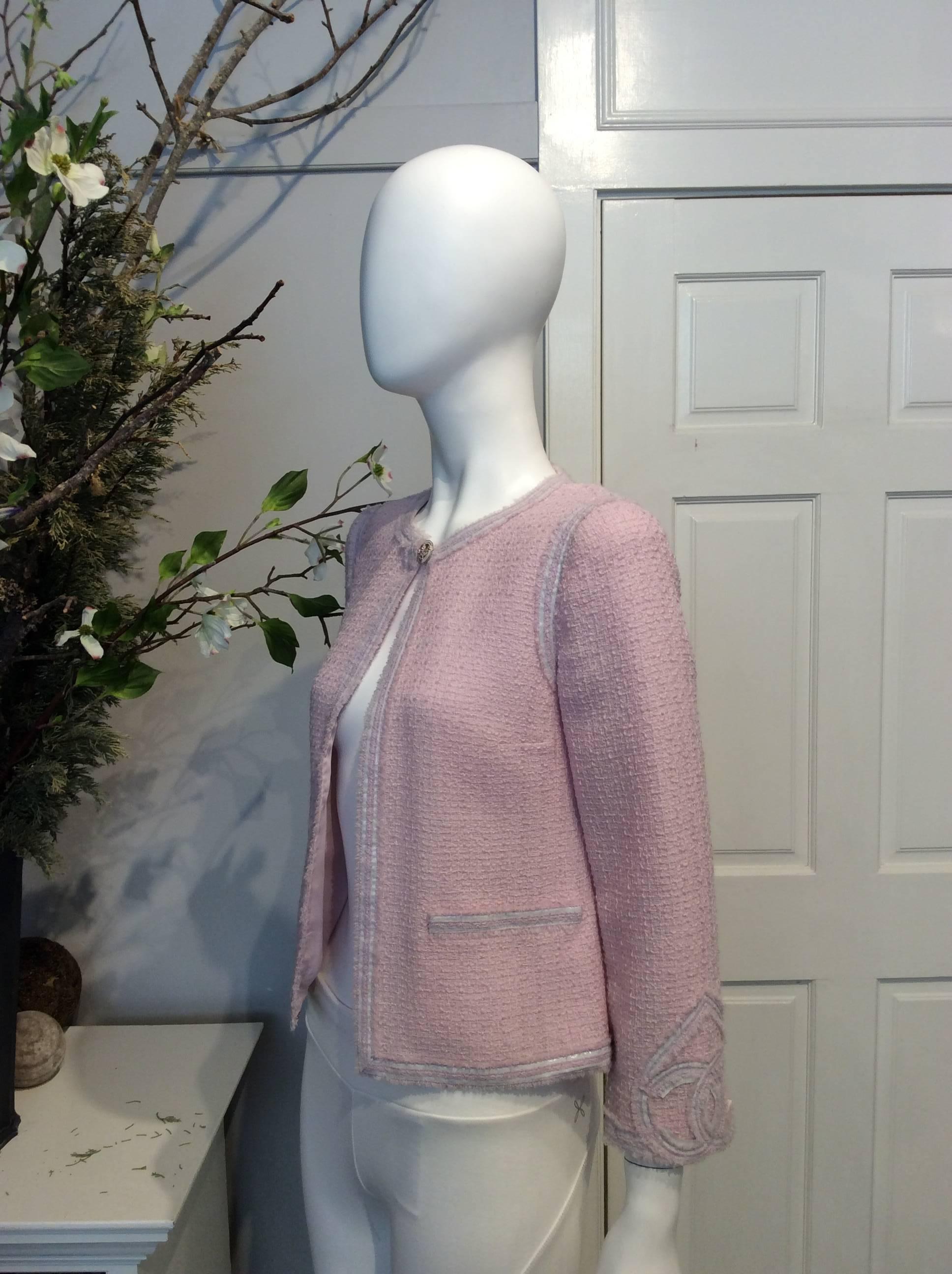 pink tweed sweater