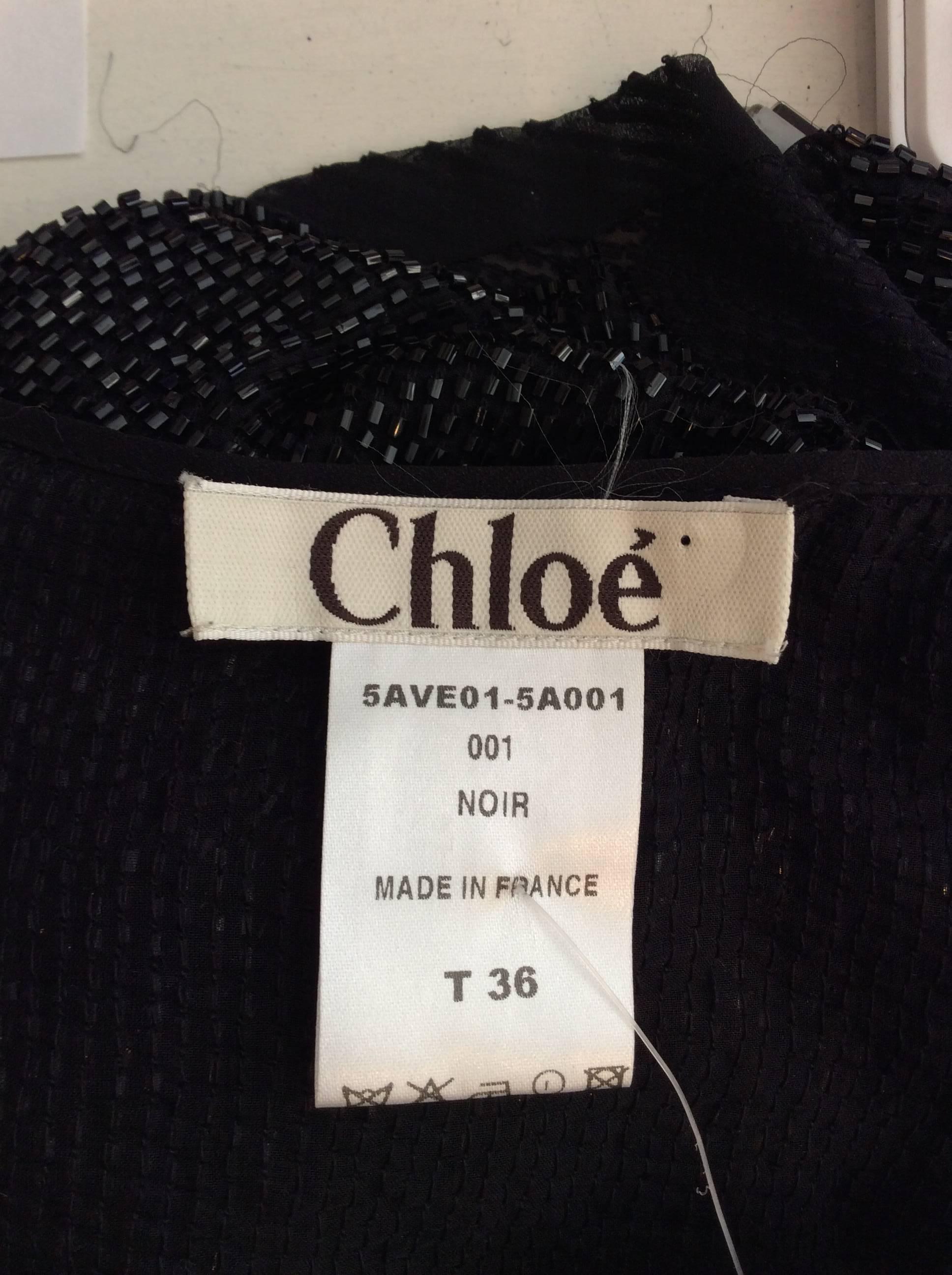 Chloe Black Beaded Cropped Evening Jacket Sz36/Us4 3